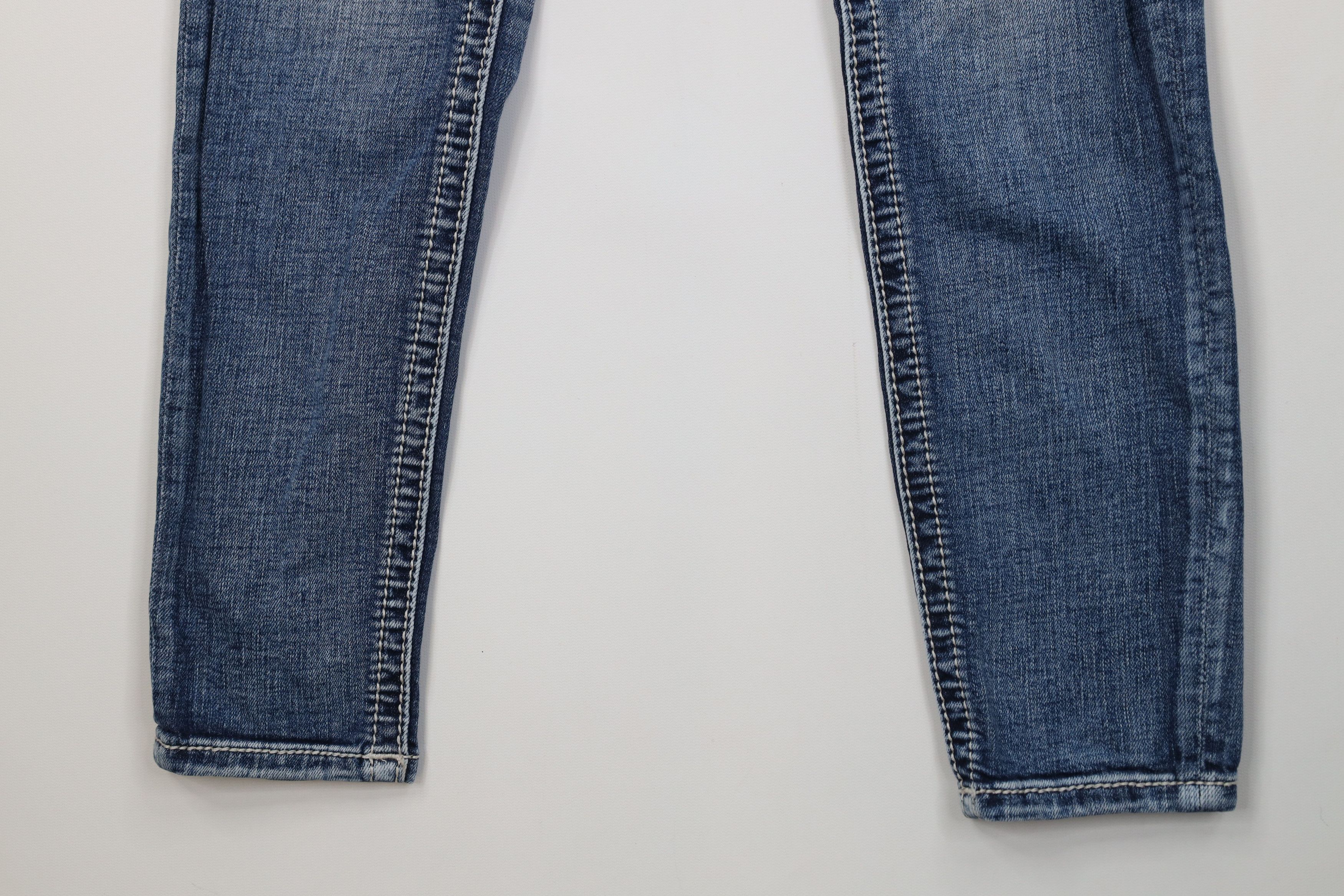Miss Me Miss Me Stitch Jeweled Hailey Skinny Leg Denim Jeans Blue Size 29" - 4 Thumbnail