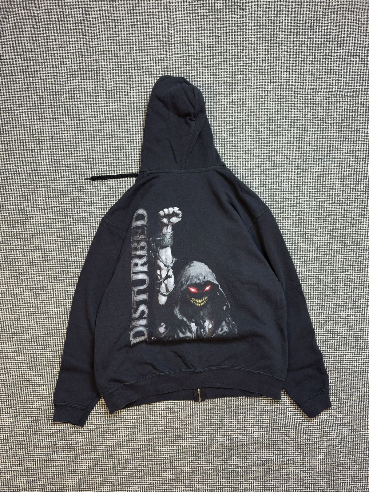 Band Tees × Fruit Of The Loom Disturbed metal band zip up hoodie fotl Size US L / EU 52-54 / 3 - 1 Thumbnail