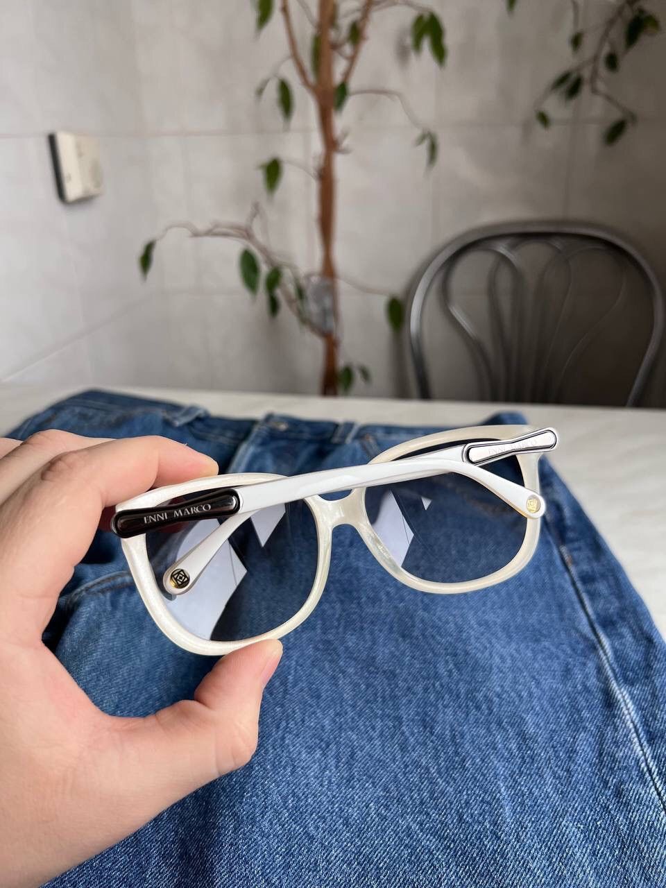 Designer × Vintage Enni Marco White Sunglasses Vintage Eyewear's Made in Italy Size ONE SIZE - 9 Thumbnail
