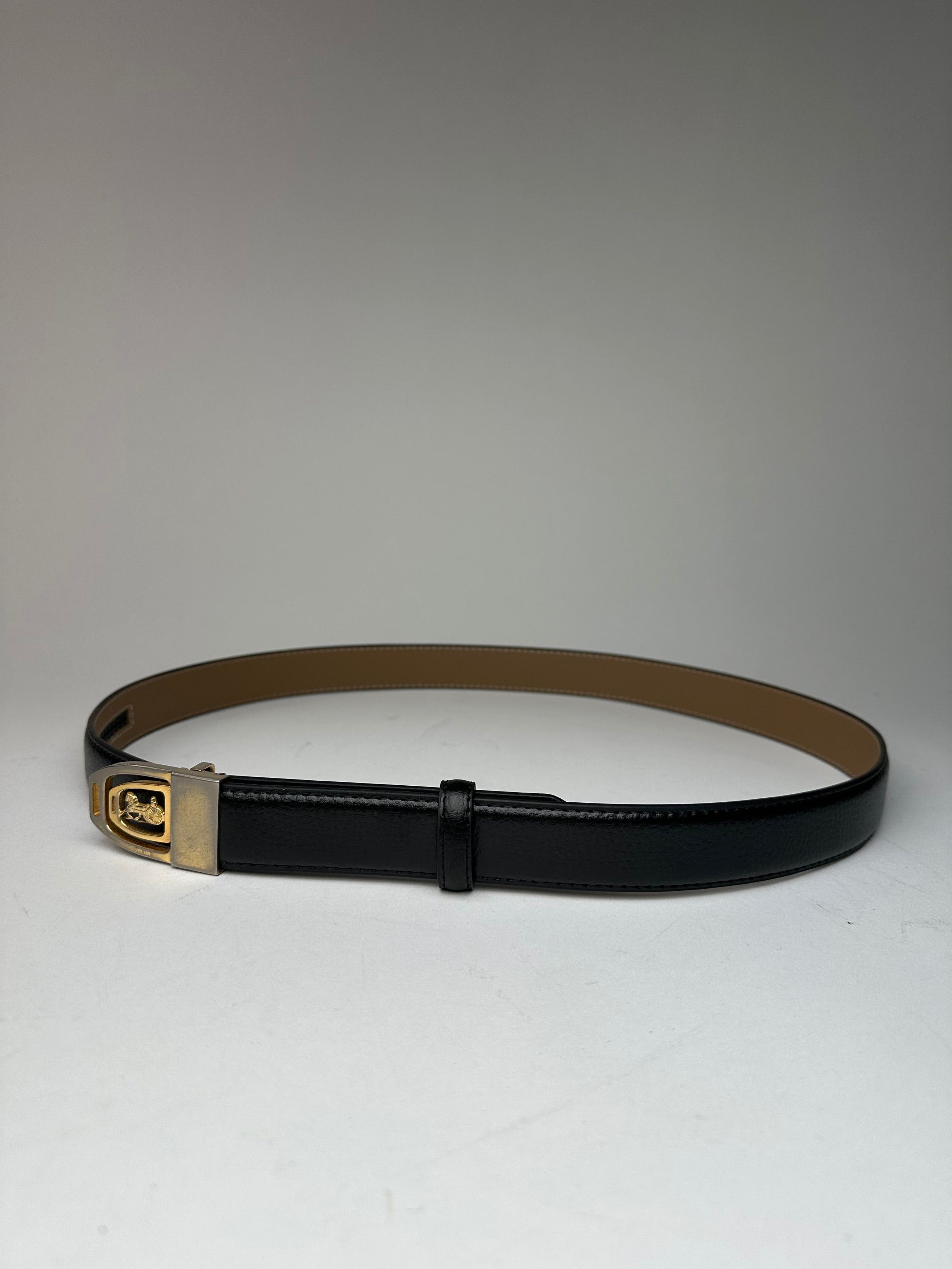 Celine Vintage Paris Snake Emblossed Leather Belt Black Size ONE SIZE - 1 Thumbnail