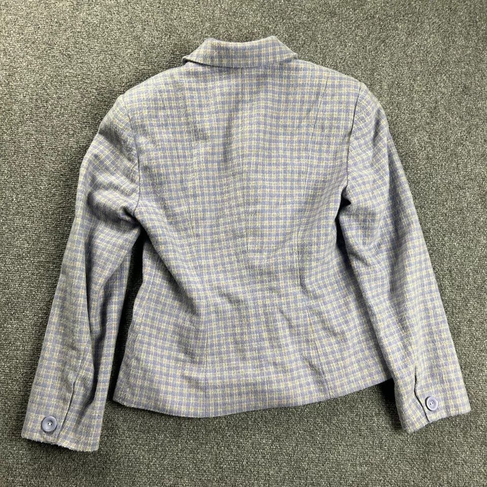 Sisley Sisley Blazer Womens 42 Purple Plaid Jacket Wool Adults Size M / US 6-8 / IT 42-44 - 3 Thumbnail
