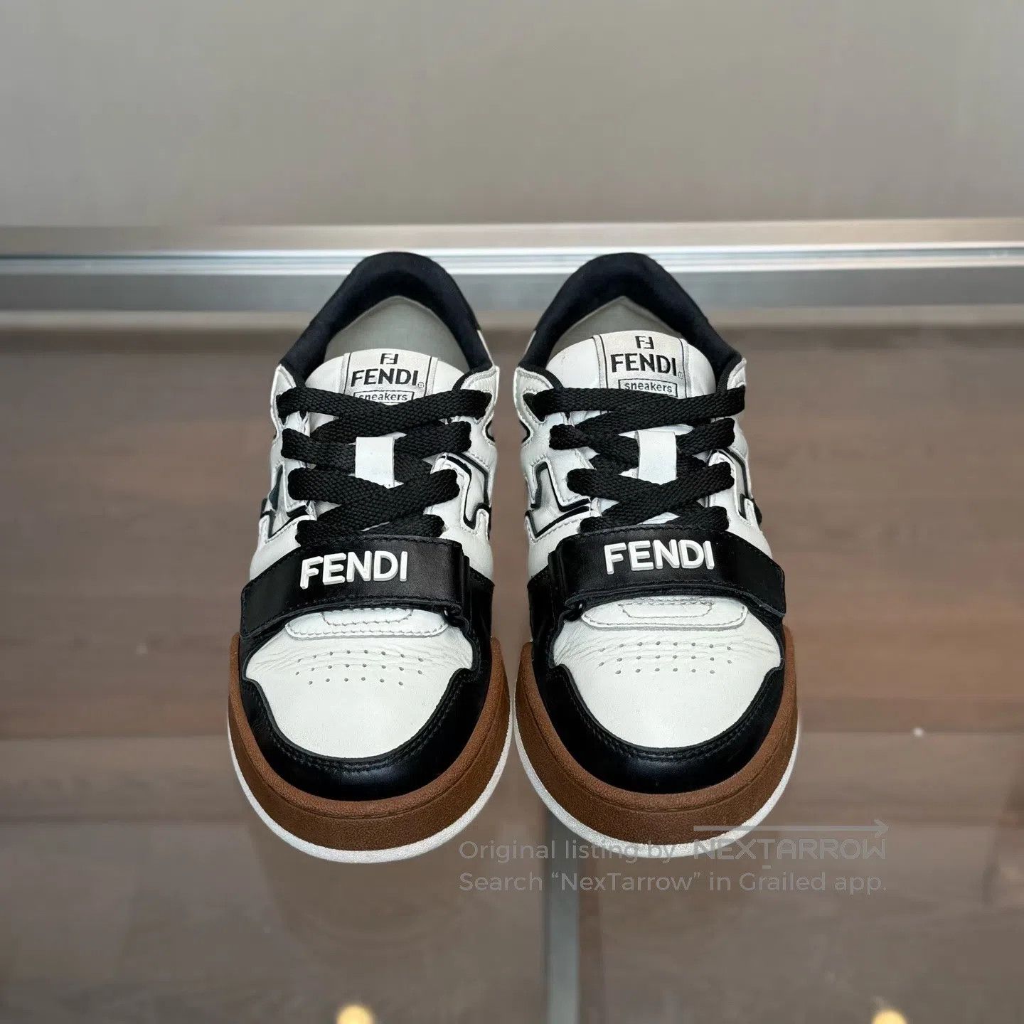 Fendi FENDI Match: Black, White, and Brown Color-Painted Velcro Size US 7.5 / IT 37.5 - 5 Thumbnail