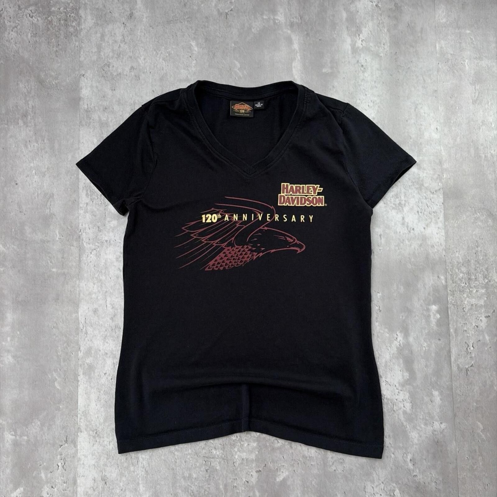 Harley Davidson Y2K Black Harley Davidson 120th Anniversary Biker T-Shirt Size XS / US 0-2 / IT 36-38 - 1 Thumbnail