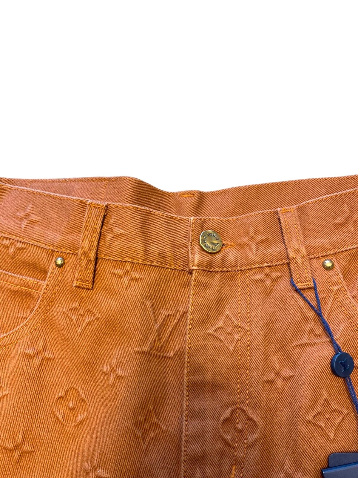 Louis Vuitton LOUIS VUITTON 34 Brown Carpenter Monogram Denim Jeans Size US 34 / EU 50 - 3 Thumbnail
