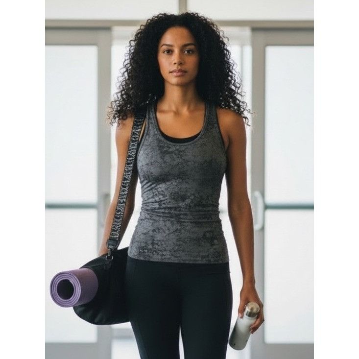 Athleta Athleta Womens Shanti Misty Lace Print RacerbackTank Top Size M / US 6-8 / IT 42-44 - 1 Thumbnail