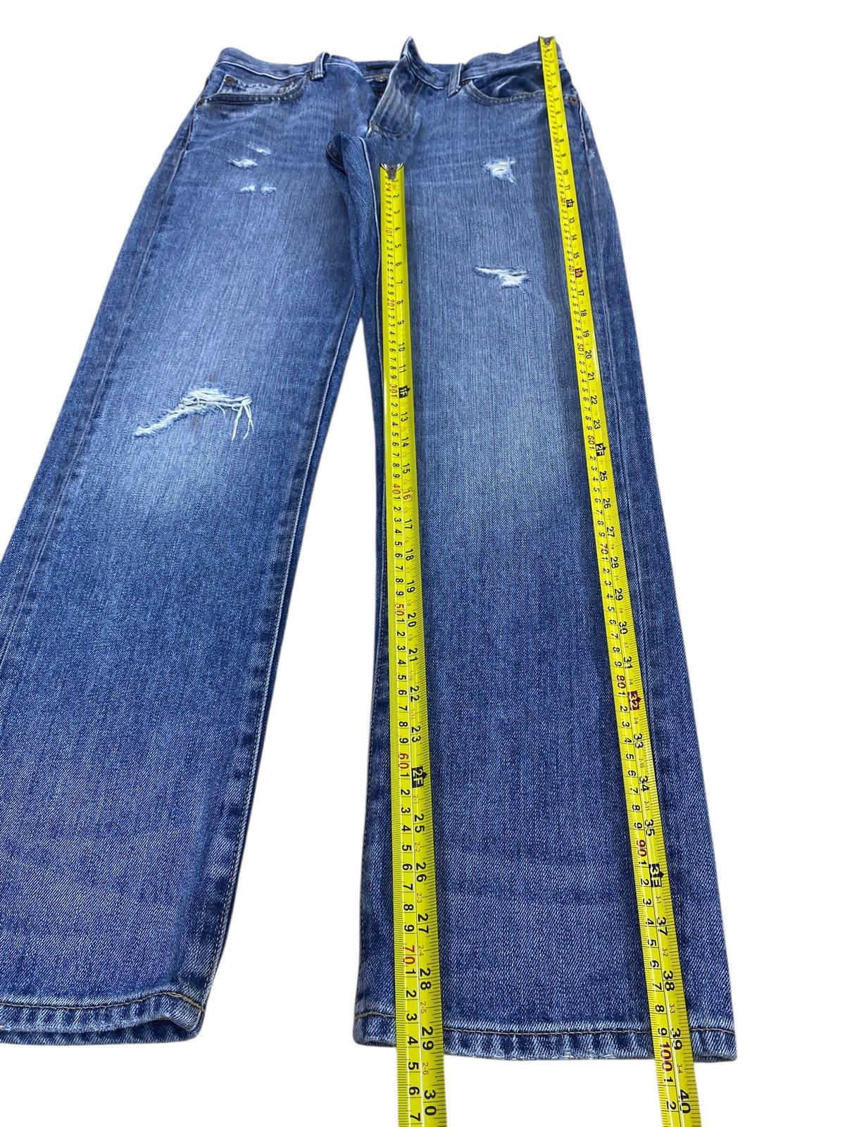 Uniqlo Uniqlo Faded Blue Wash Ripped Style Loose Jeans Size US 32 / EU 48 - 7 Thumbnail