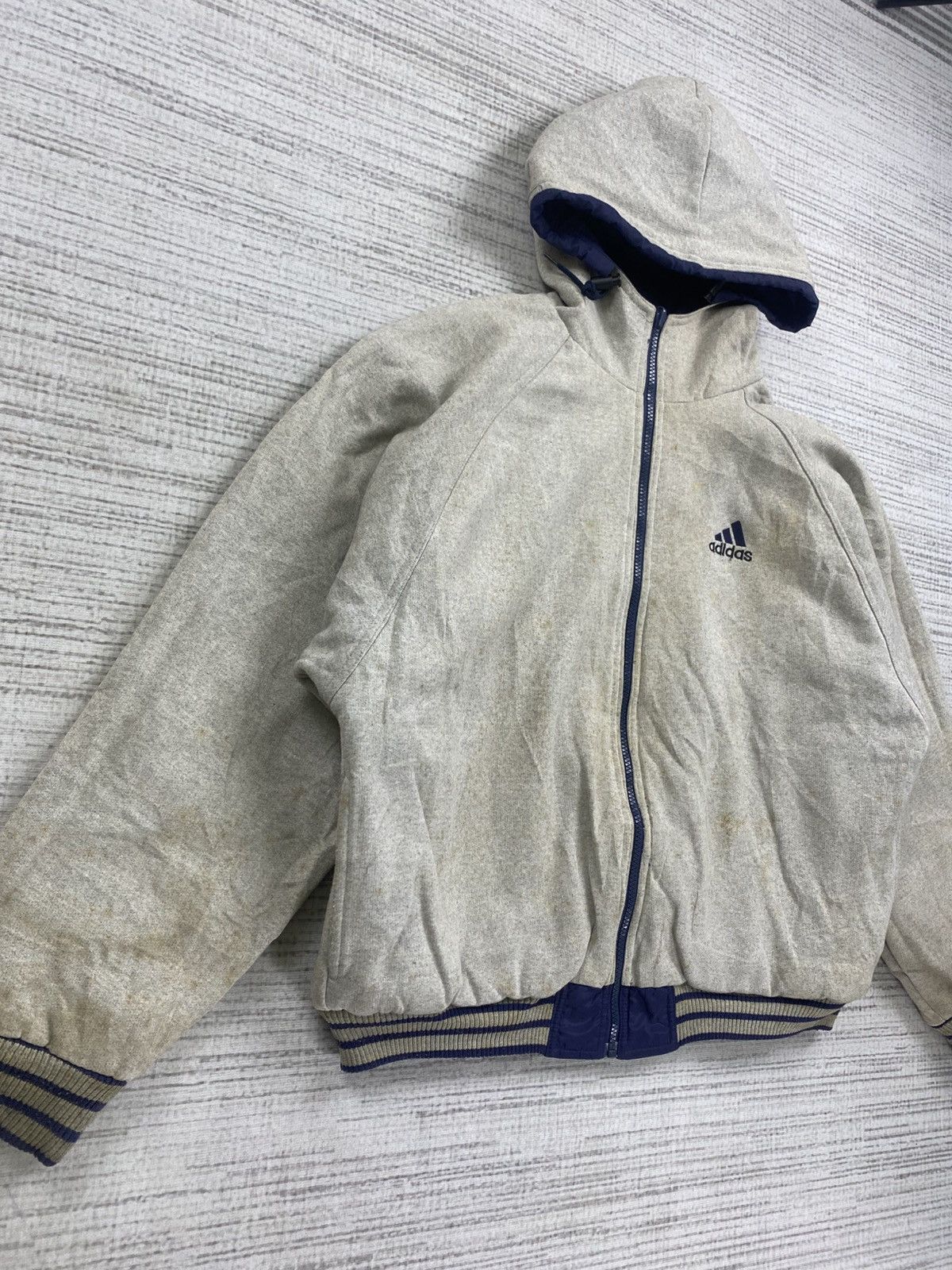 Adidas × Vintage Vintage Y2K Adidas 3 Striped Reversible Hoodie Jacket Size US XL / EU 56 / 4 - 9 Thumbnail