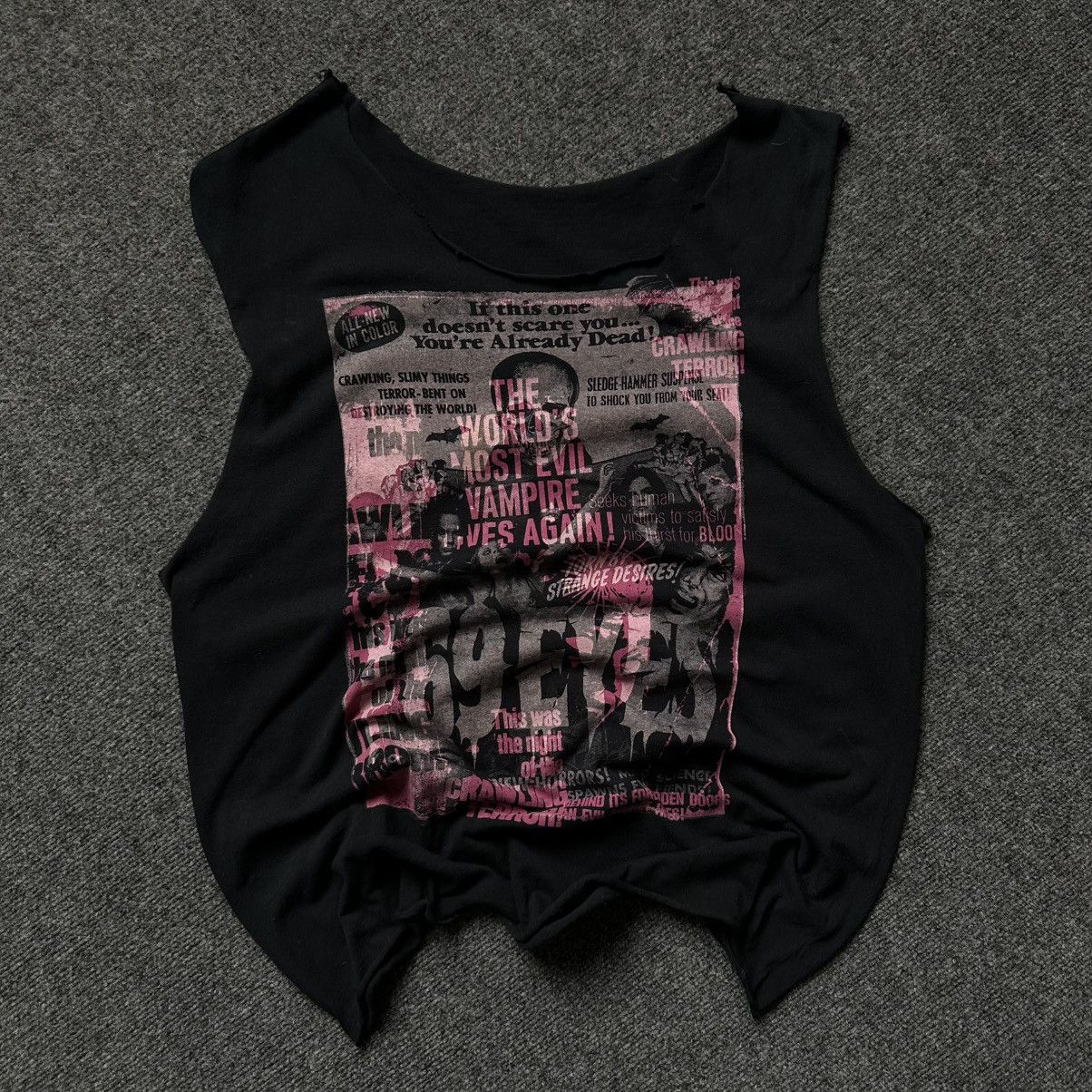 Issey Miyake VTG Punk 69 Eyes Tank Top Sleeve Grunge Pop Rave 67 00s USA Size US L / EU 52-54 / 3 - 3 Thumbnail