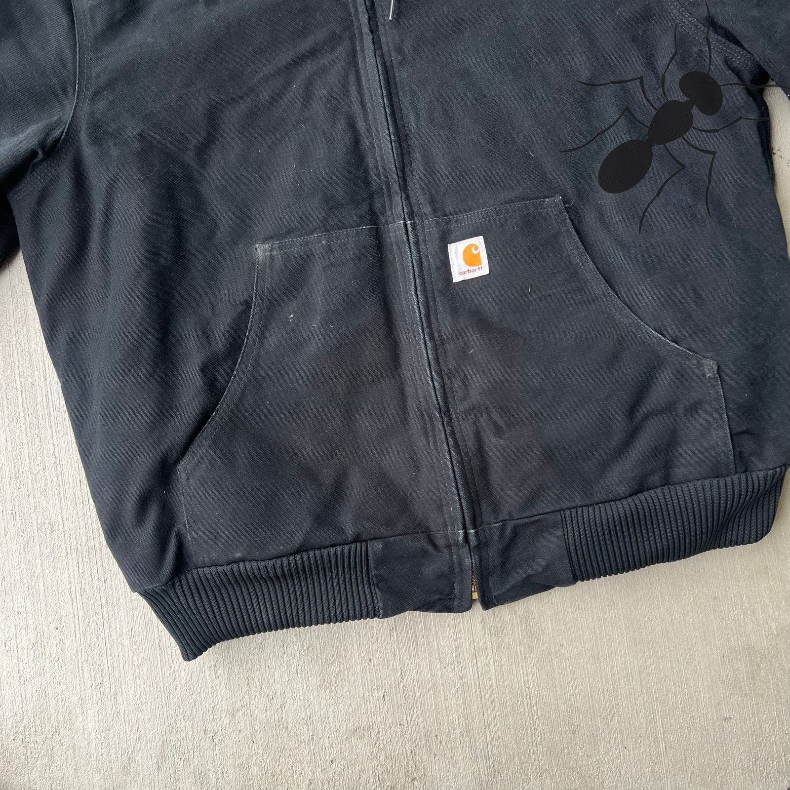 Carhartt × Vintage Carhartt J140 BLK black hooded work wear jacket Size US L / EU 52-54 / 3 - 3 Thumbnail