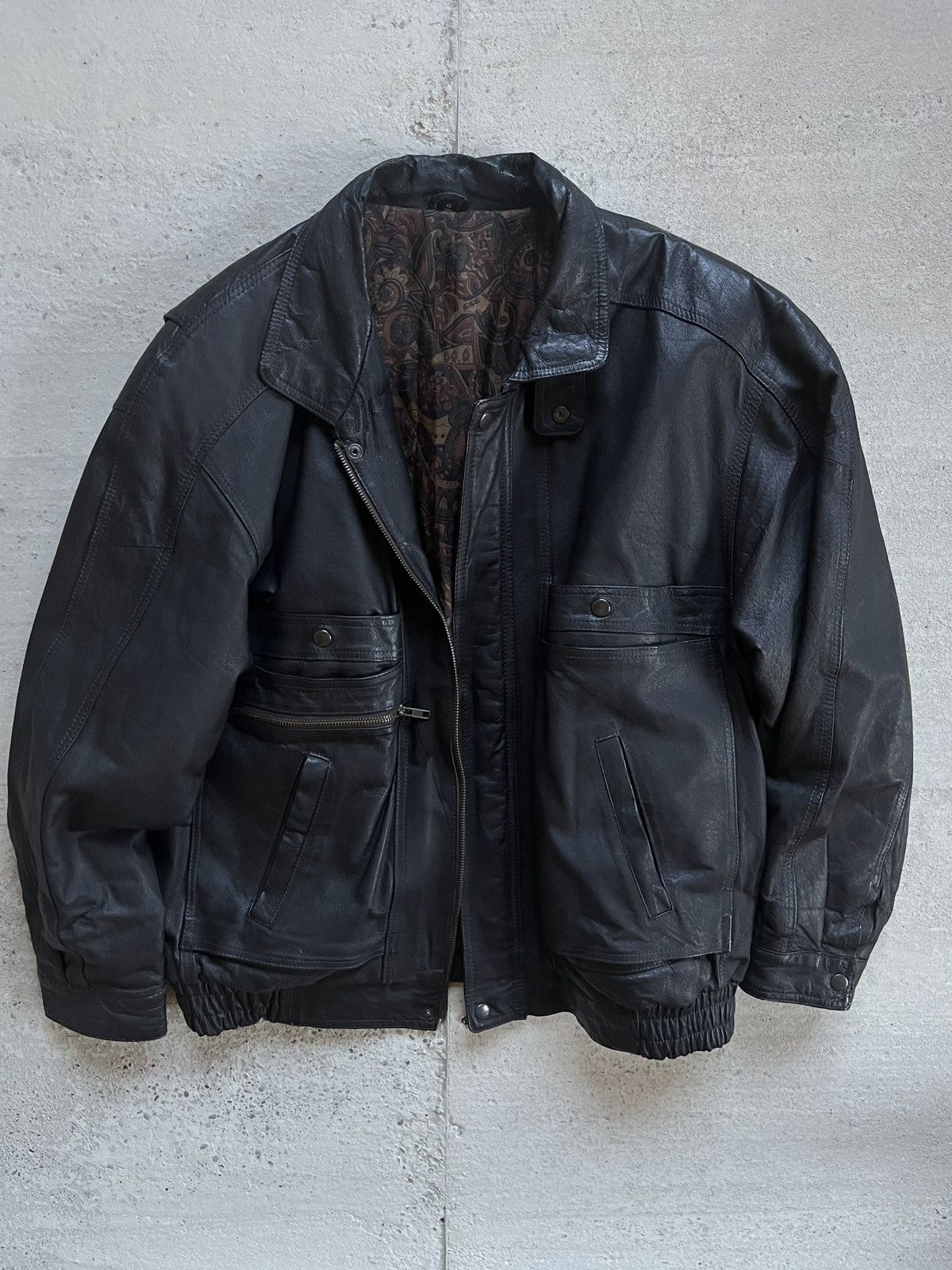 Vintage Vintage Pigskin Leather Bomber Jacket Size US L / EU 52-54 / 3 - 7 Thumbnail