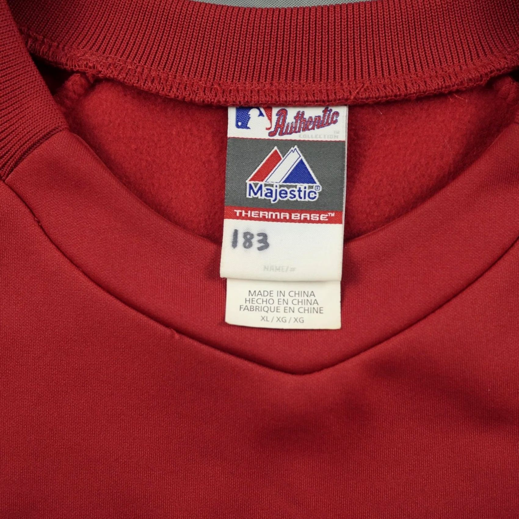 MLB VINTAGE? No. Washington Nationals Pullover Mens XL Red Majestic Therma Base MLB Baseball Sweater Size US XL / EU 56 / 4 - 4 Thumbnail