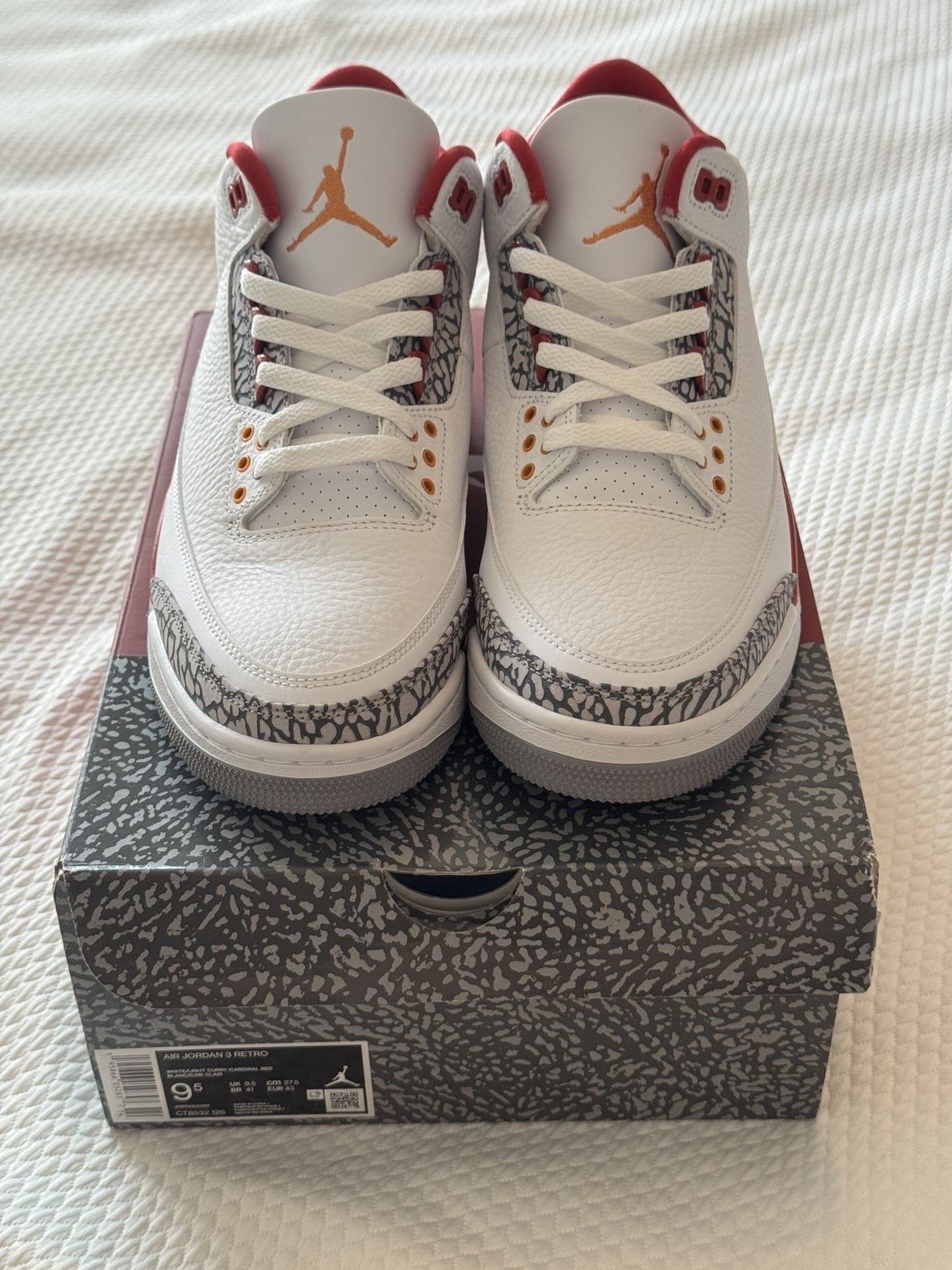Nike Air Jordan 3 Retro White Curry Cardinal Red Size US 9.5 / EU 42-43 - 1 Thumbnail