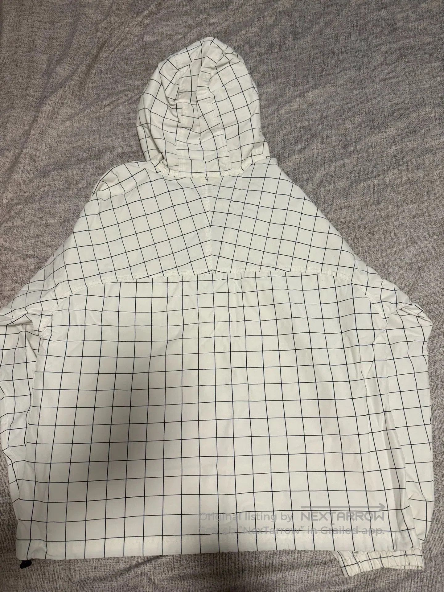 Supreme White Grid Pattern Hooded Anorak Jacket . Size US L / EU 52-54 / 3 - 5 Thumbnail