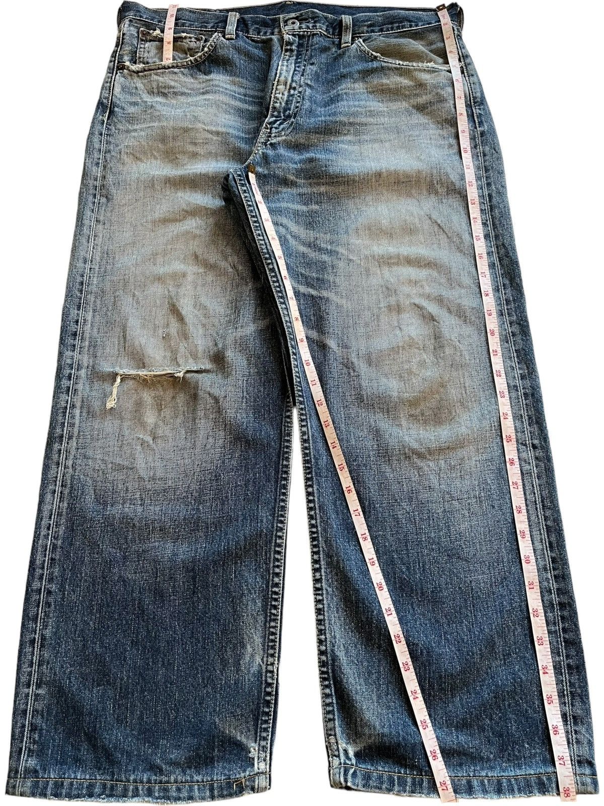 Levi's × Levi's Vintage Clothing Vintage 90s Levis 503 Mud Wash Distressed Baggy Jeans Size US 37 - 12 Thumbnail