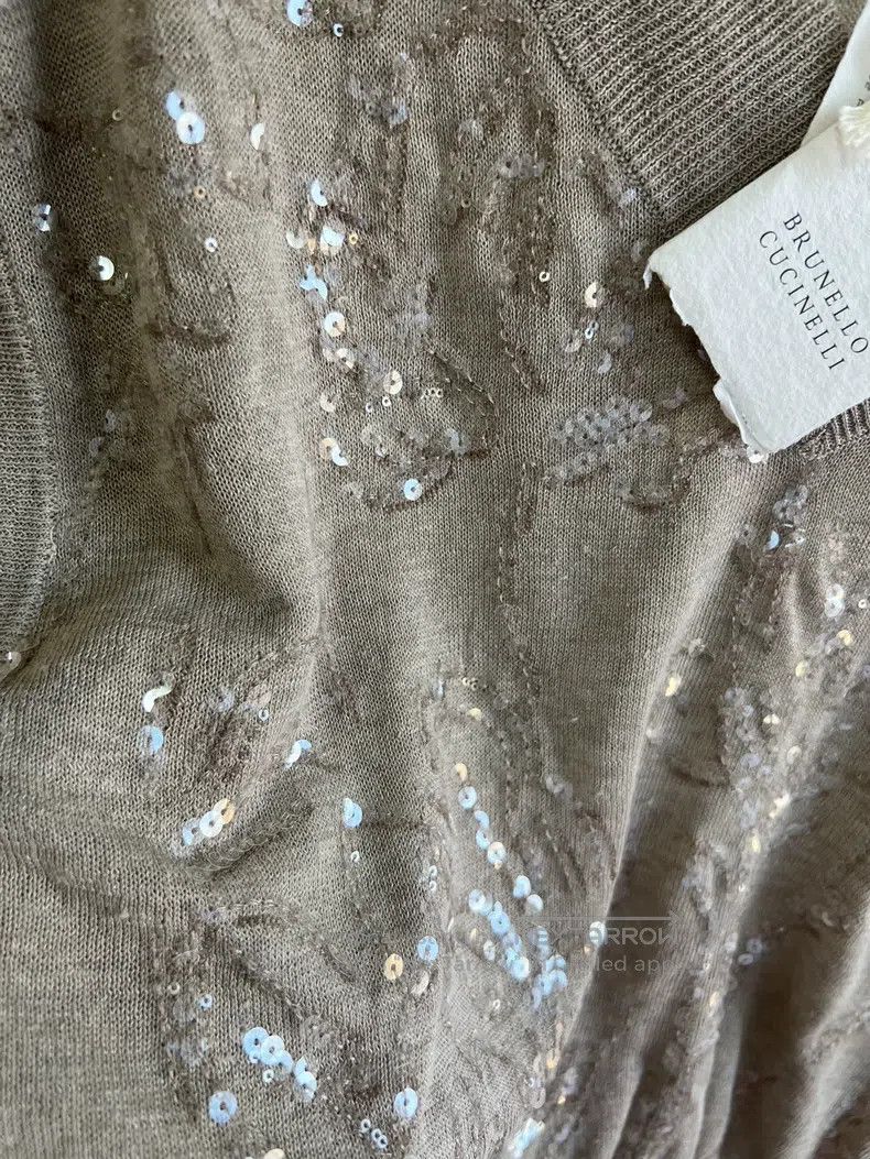 Brunello Cucinelli Brunello Cucinelli Linen Embroidered Sequin Sleeveless Top Size S / US 4 / IT 40 - 3 Thumbnail