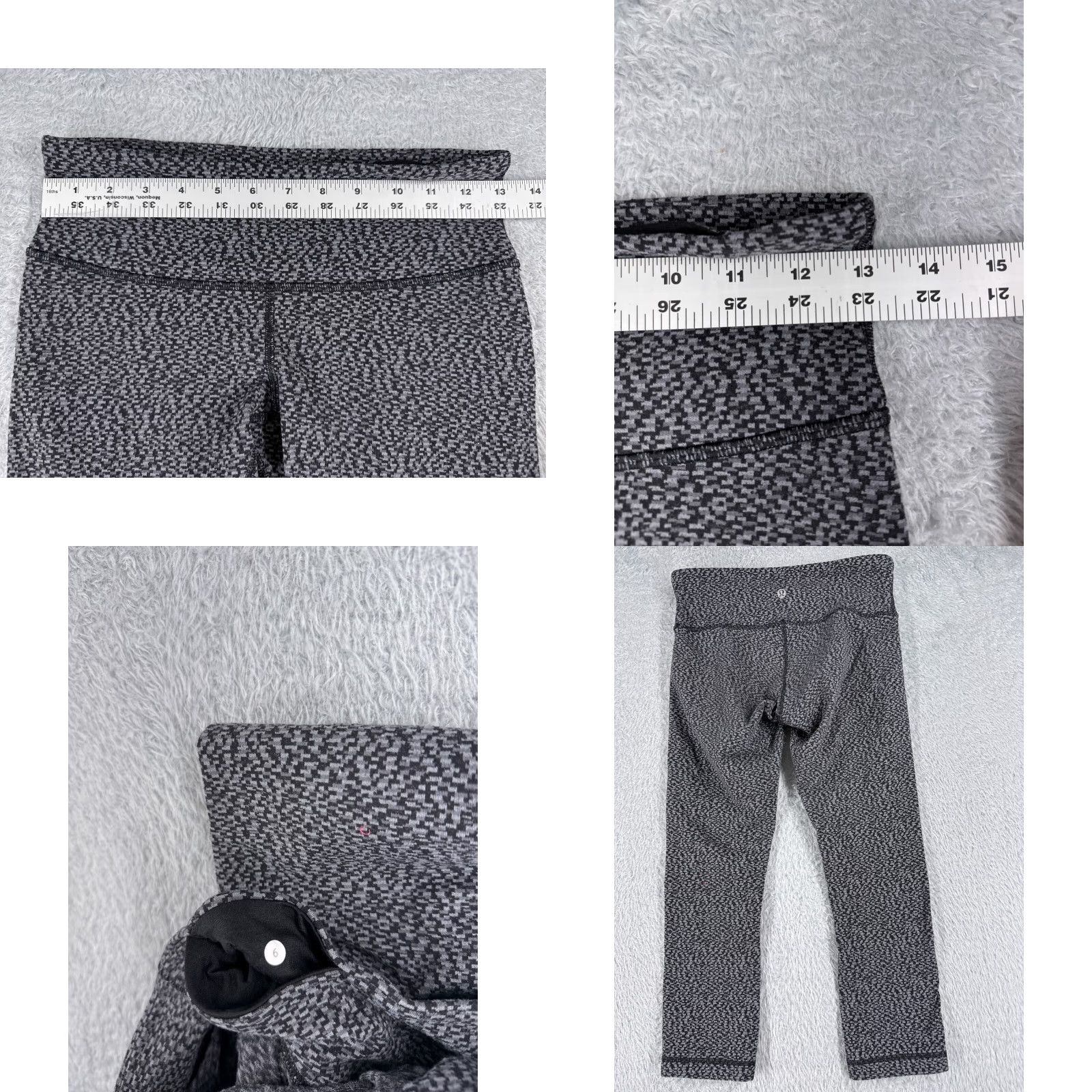 Lululemon Lululemon Wunder Under Cropped Pants Womens 6 Gray 21.5" Digi Pixie W6AASS Yoga Stretch Athletic Casual Camouflage Nylon Microfiber Inseam 21.5 in Size 28" / US 6 / IT 42 - 8 Thumbnail