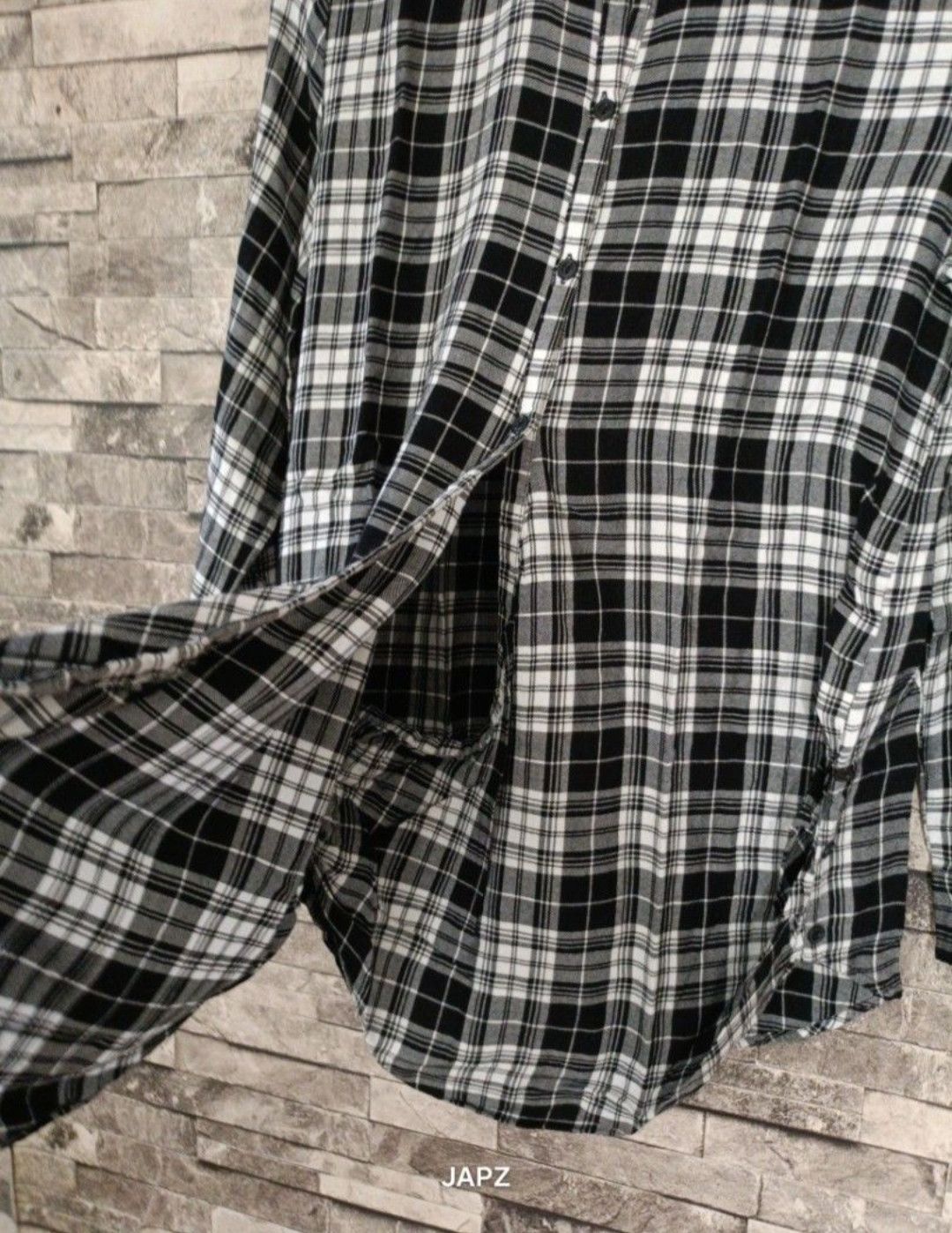 MOUSSY Azul by moussy long flannel assymetrical shirt Size S / US 4 / IT 40 - 3 Thumbnail