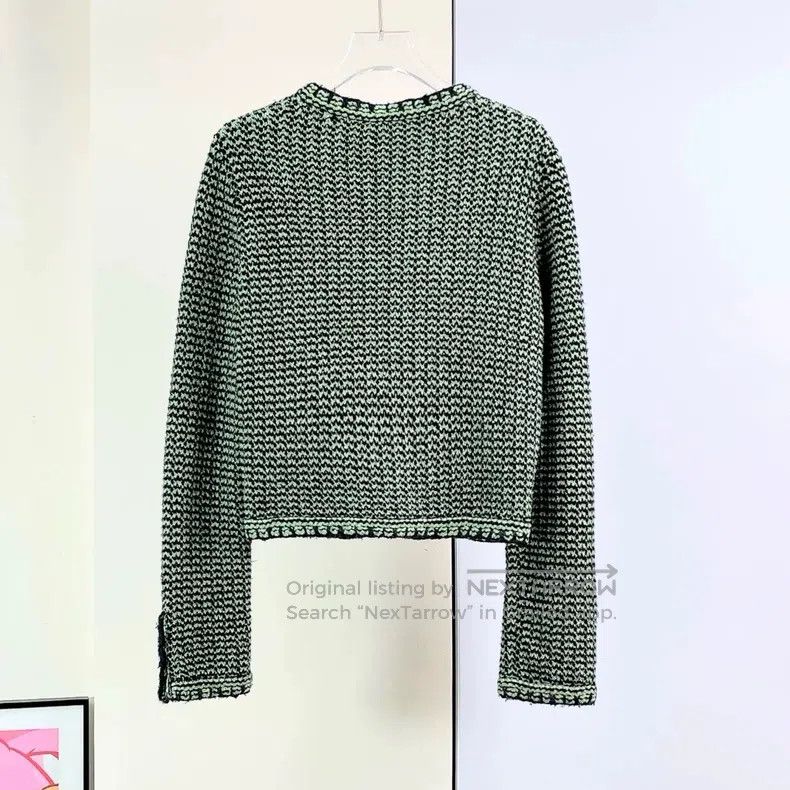 Chanel Chanel 21P black and green cashmere knitted cardigan coat Size XS / US 0-2 / IT 36-38 - 3 Thumbnail