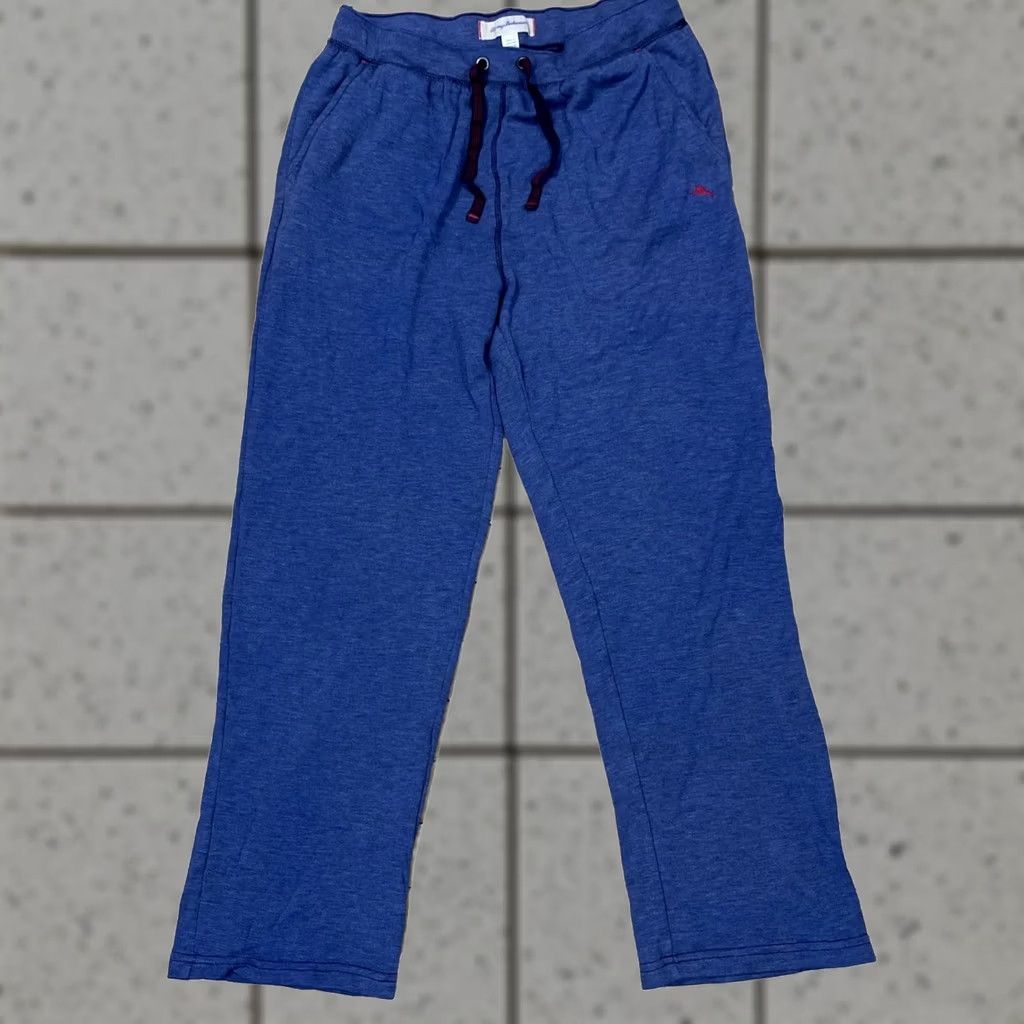Tommy Bahama TOMMY BAHAMA Pants L Mens Blue Drawstring Knit 3% Polyamide Acrylic Cotton Large Size US 33 - 1 Thumbnail