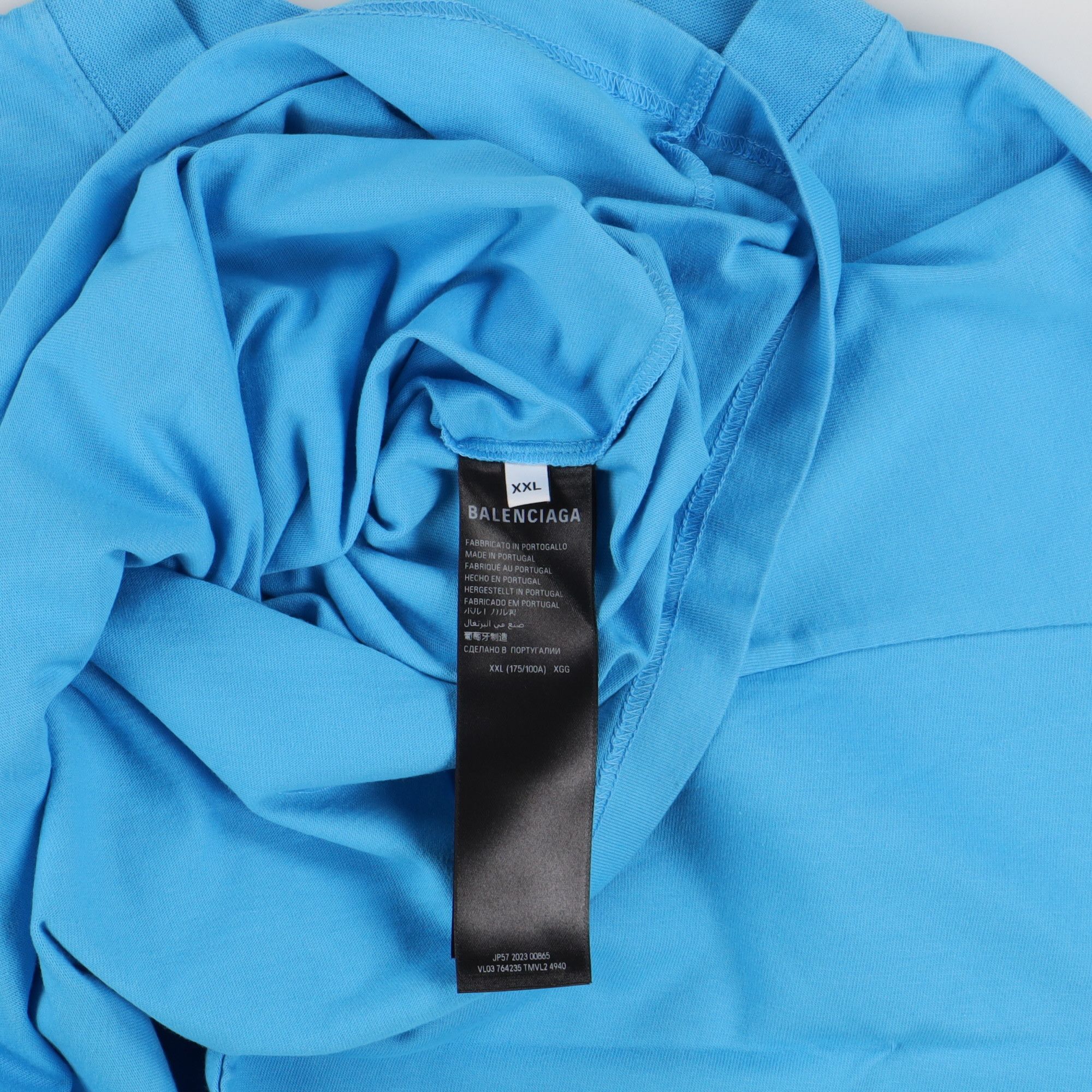 Balenciaga Azure Blue WFP Logo Oversized T-Shirt Size XXL / US 16-18 / IT 52-54 - 6 Thumbnail