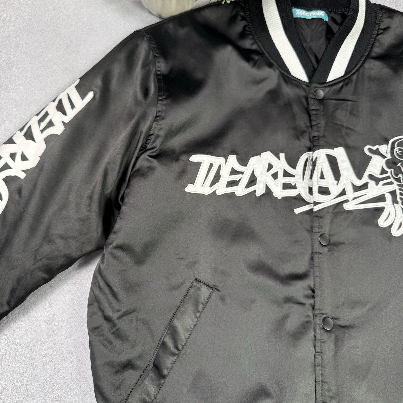Icecream Icecream X Jun Inagawa Varsity Jacket Size M Black Bomber Size US M / EU 48-50 / 2 - 11 Thumbnail