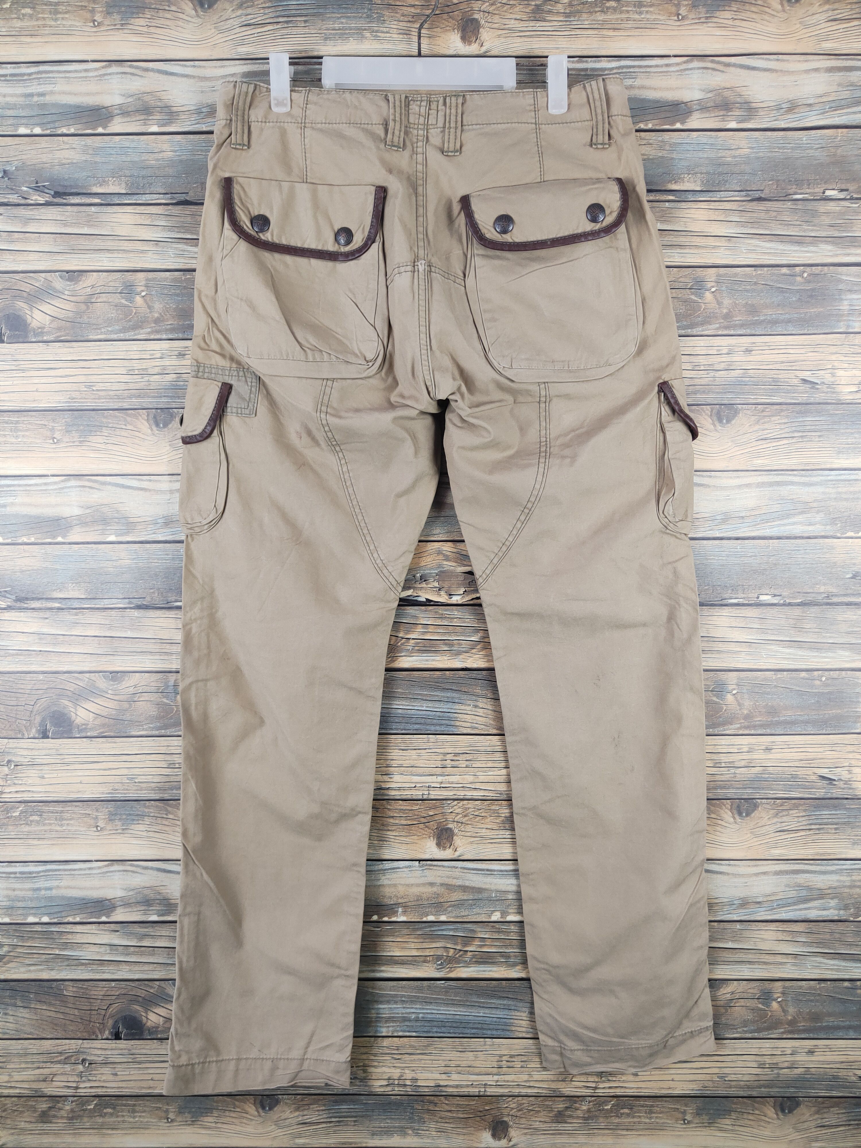 Japanese Brand DL Edwin-Blue Trip Beige Multipocket Cargo Pants #sp46-264T Size US 32 / EU 48 - 7 Thumbnail
