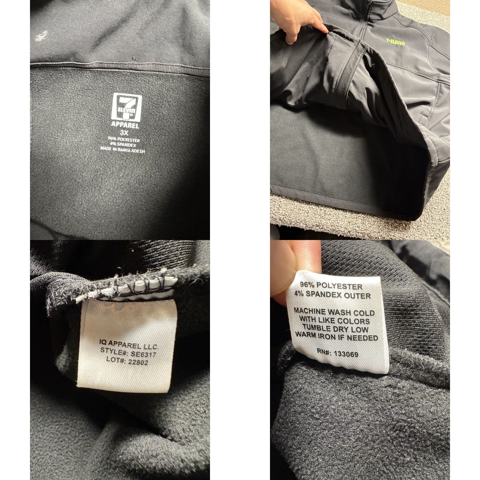 Vintage 7-11 Jacket Employee Adult 3XL Black Full Zip Uniform Shirt Mens Size US XXL / EU 58 / 5 - 8 Thumbnail