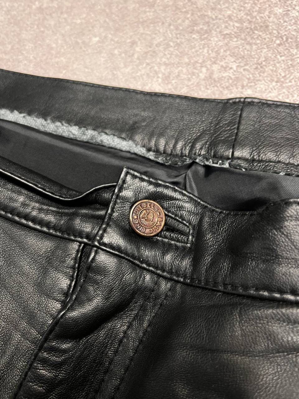 Genuine Leather × Vintage Vintage Genuine Leather Moto Baggy Pants Rare 34 Size US 34 / EU 50 - 5 Thumbnail