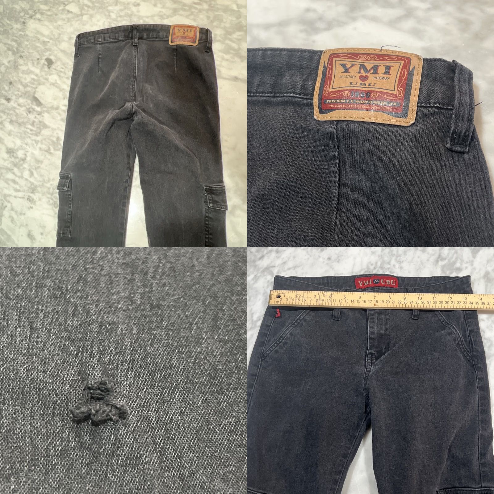 Denime VINTAGE YMI Jeans Women Cargo Denim Black Flared 30in Inseam Size 5wear Bag Cultures? Size 27" / US 4 / IT 40 - 8 Thumbnail