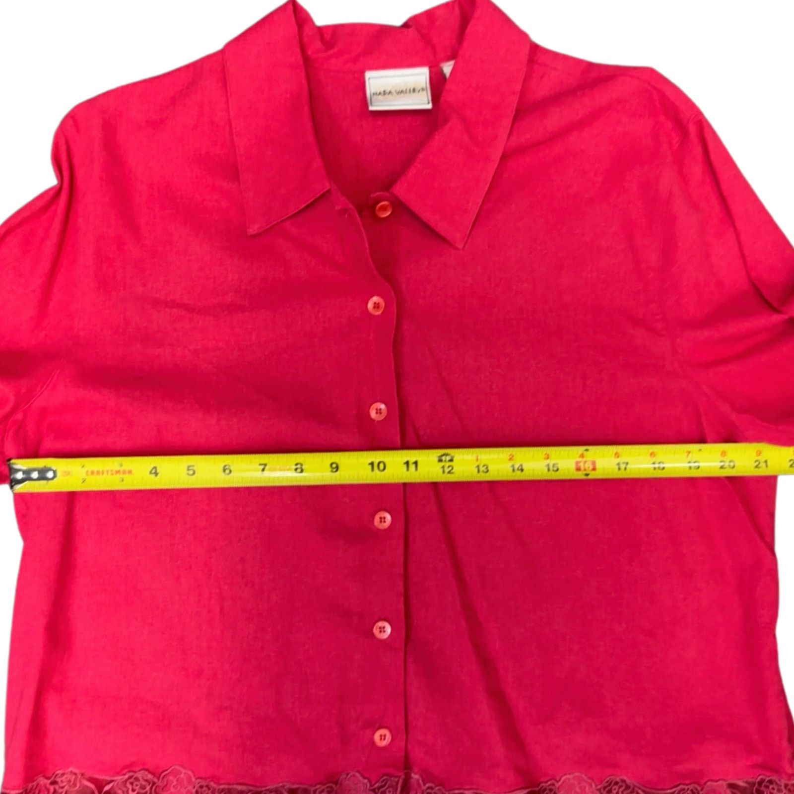 Vintage Vintage Napa Valley Short Sleeve Button Up WIth Lace Trim Size XL / US 12-14 / IT 48-50 - 5 Thumbnail