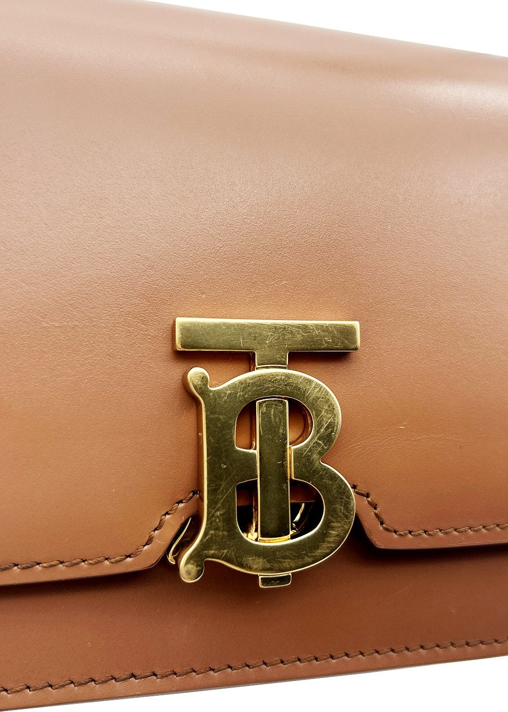 Burberry BURBERRY Calfskin TB Belt Bag Brown Size ONE SIZE - 4 Thumbnail