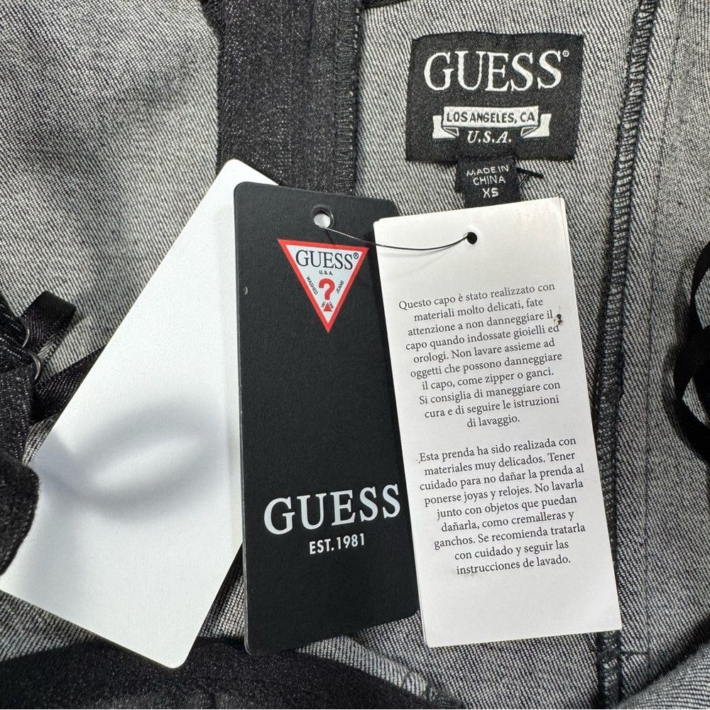 Guess NWT New $168 Guess Lelly Black Denim Mini Dress Size XS Size XS / US 0-2 / IT 36-38 - 7 Thumbnail