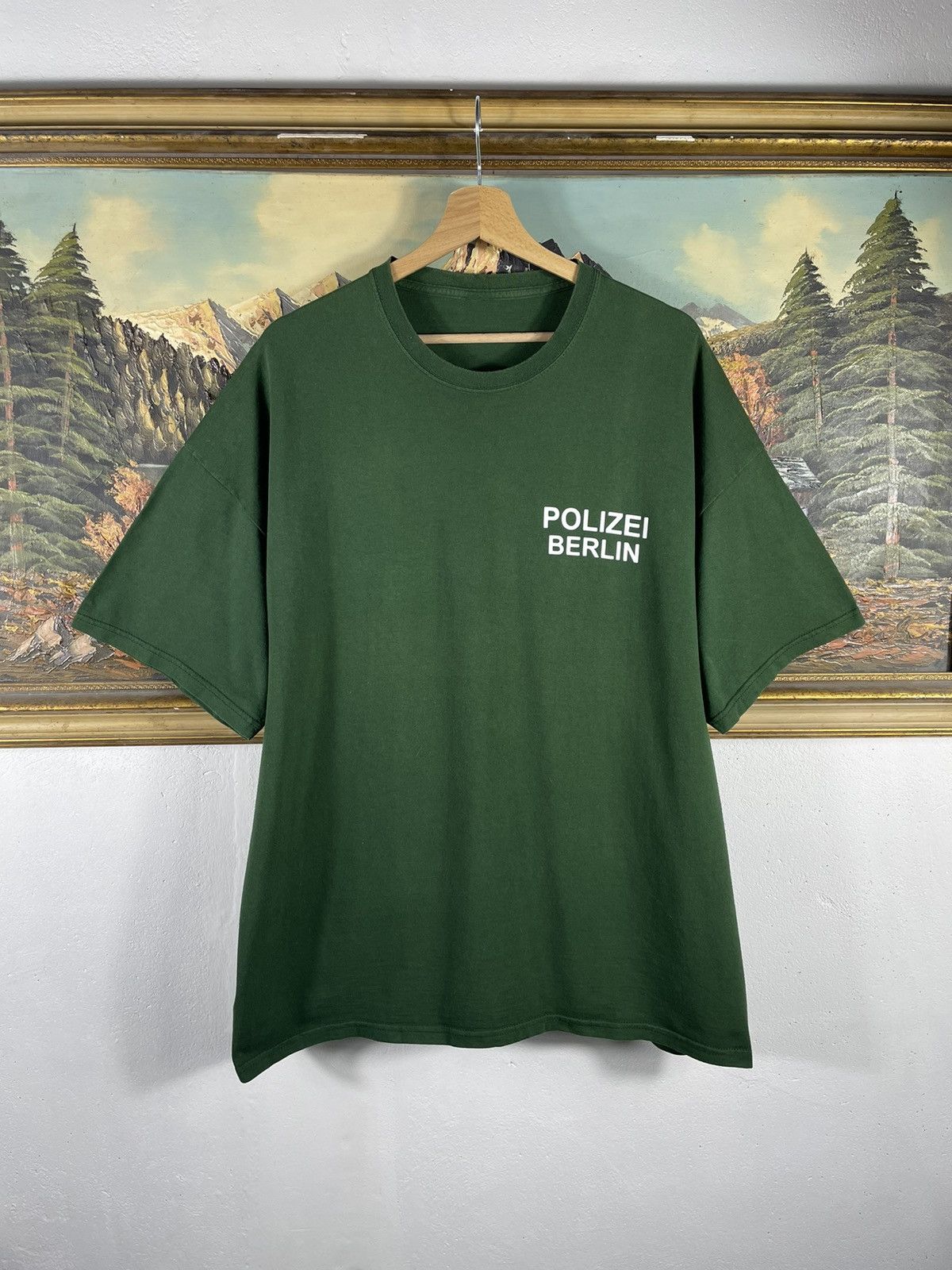 Vintage Polizei German Police Vintage Logo Green Tee Oversize Size US XXL / EU 58 / 5 - 4 Thumbnail