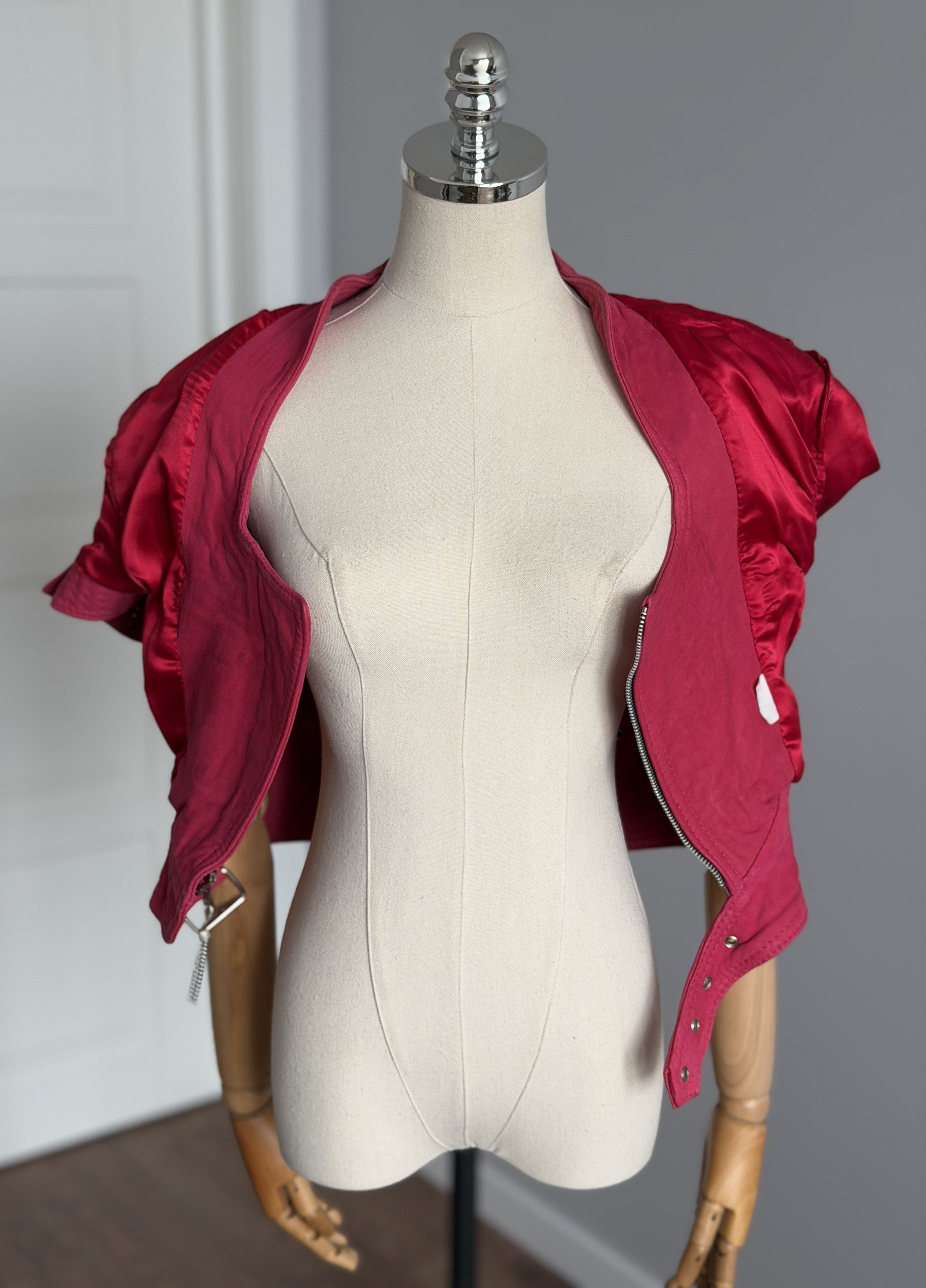 Other DECK HAND by WHITEBOYS Vintage Leather Pink Cropped Jacket Size M / US 6-8 / IT 42-44 - 24 Thumbnail