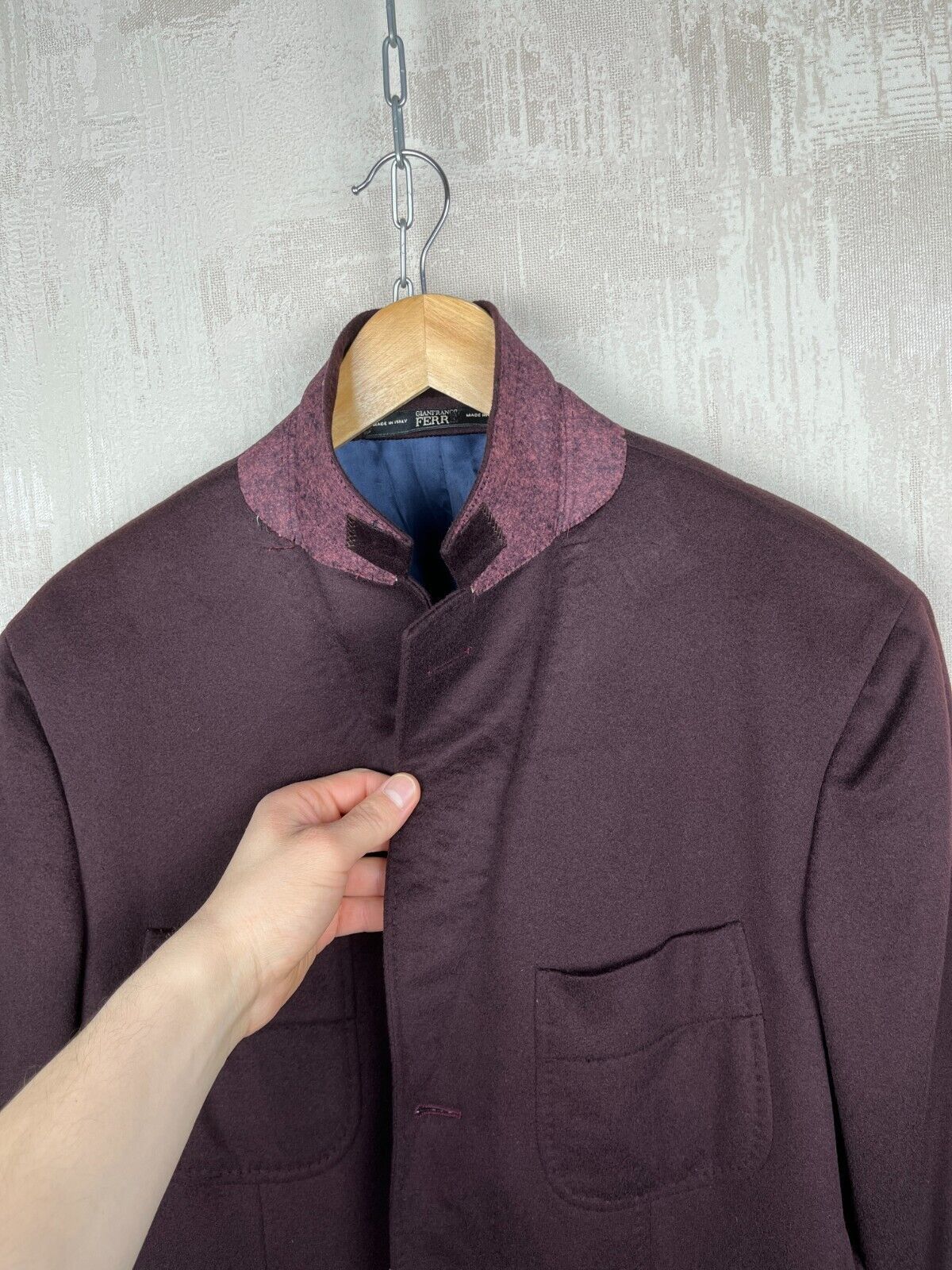 Gianfranco Ferre Gianfranco FERRE 100% Cashmere Blazer Sport Coat Burgundy Size 42R - 18 Thumbnail