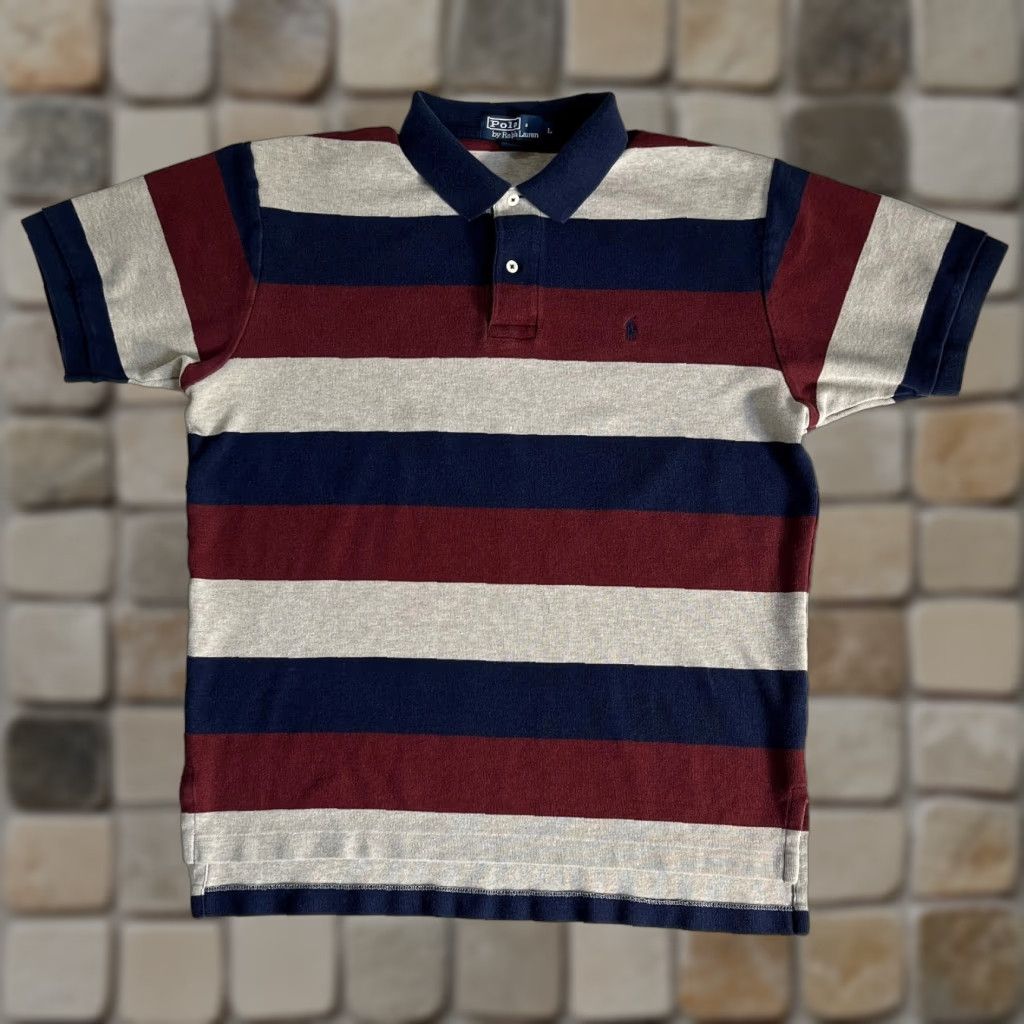 Polo Ralph Lauren Polo Ralph Lauren Polo Shirt Striped Sz L Mens Polo Shirt Size US L / EU 52-54 / 3 - 1 Thumbnail