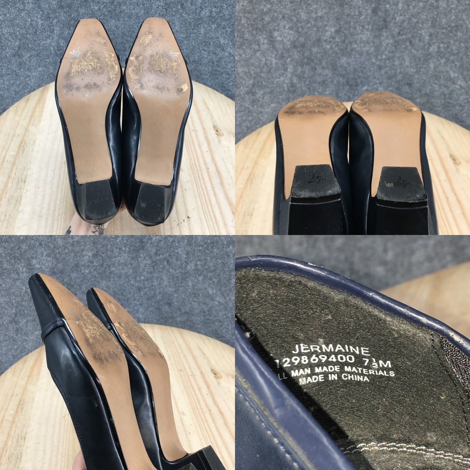 Vintage LifeStride Cap Womens Blue Heels Jermaine Slip Toe Pumps Faux Leather Size ONE SIZE - 9 Thumbnail