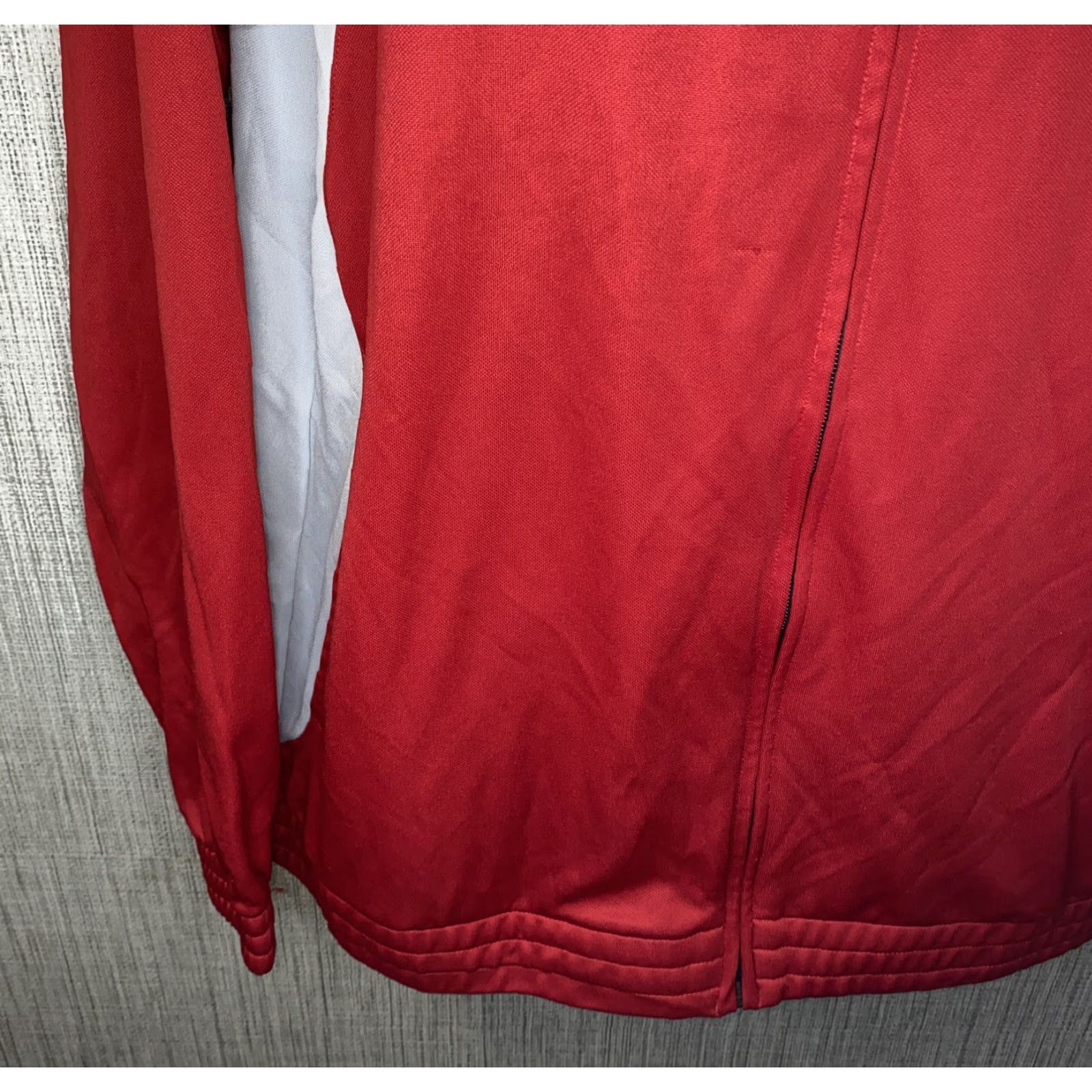 Adidas Adidas Climalite Men's Red/White Jersey Full Zip Jacket L Size US L / EU 52-54 / 3 - 4 Thumbnail