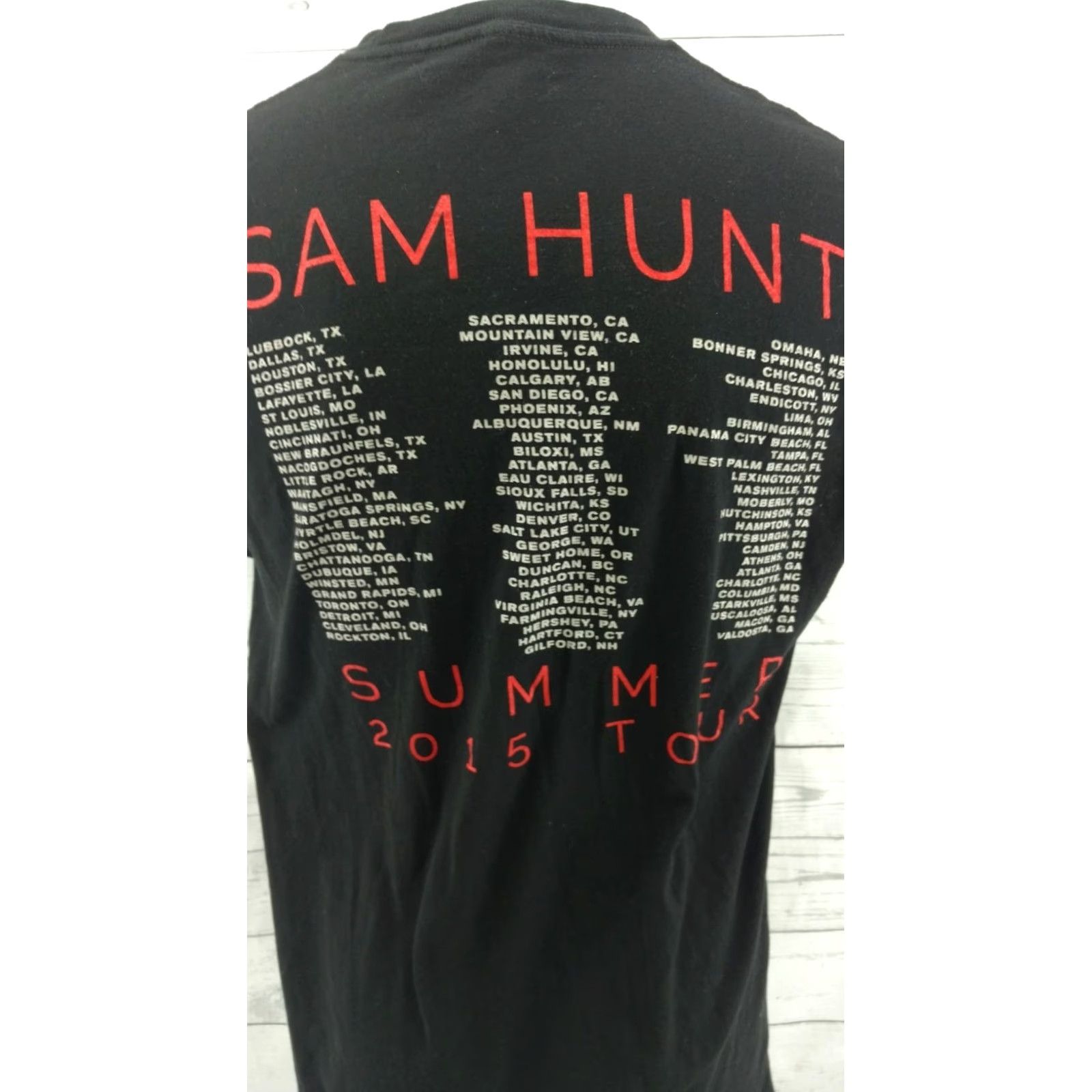 Tultex Sam Hunt Summer 2015 Concert Tour T-shirt Large Mens Black Short Sleeve 100% Cotton Tultex Basic Tee Short Sleeve Shirt Size L / US 10 / IT 46 - 6 Thumbnail