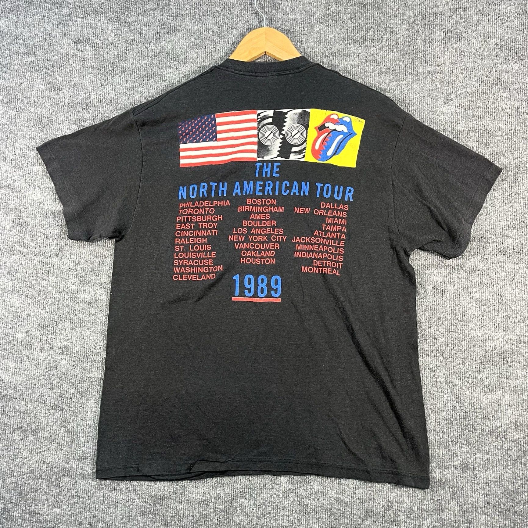 Vintage VINTAGE Rolling Stones 1989 Steel Wheels Tour T-Shirt Mens XL Black Single Stitch 80s Music USA Size US XL / EU 56 / 4 - 5 Thumbnail