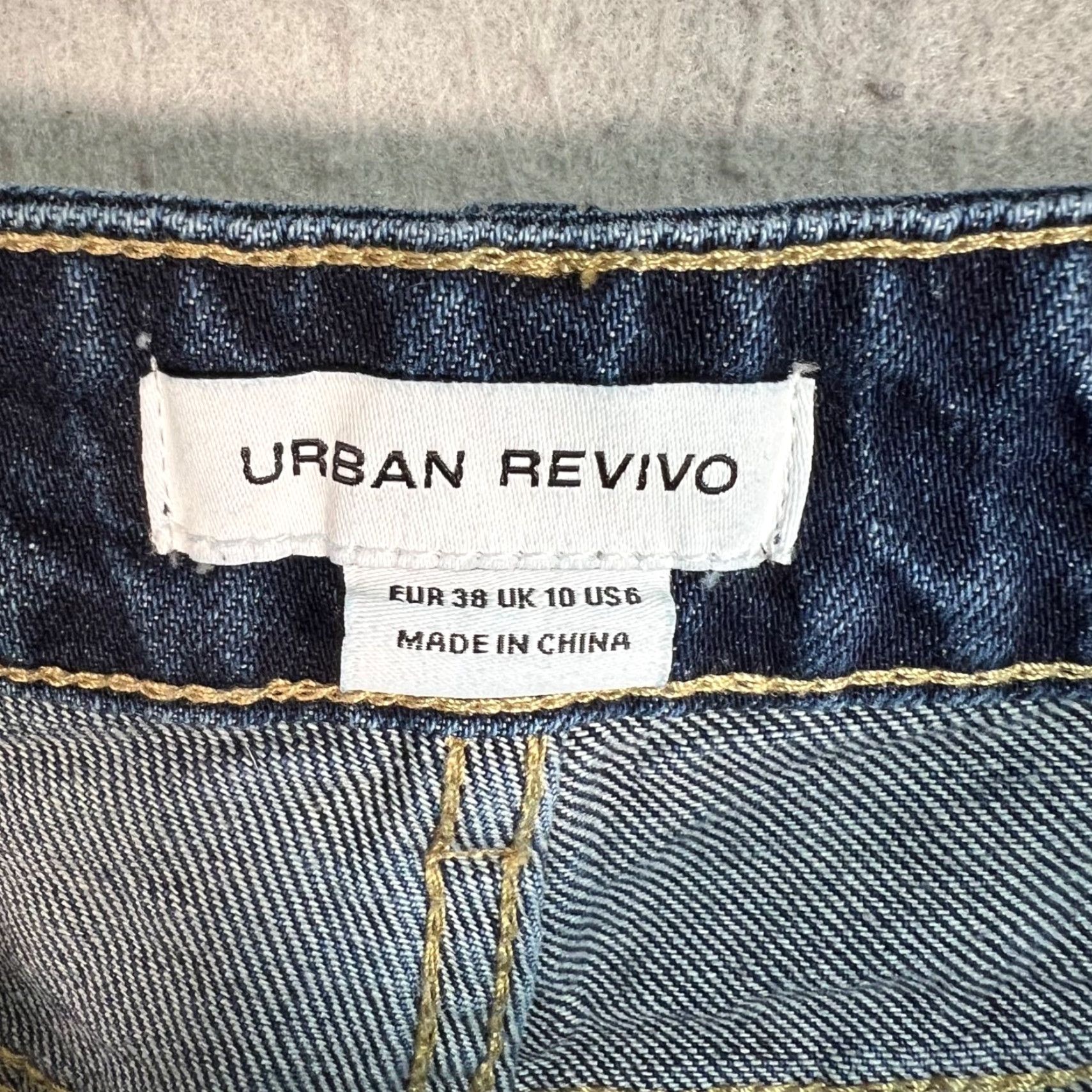 Vintage Urban Revivo Womens Jeans Size 6 High-Waist Wide-Leg Denim Blue 100% Cotton Size 28" / US 6 / IT 42 - 3 Thumbnail