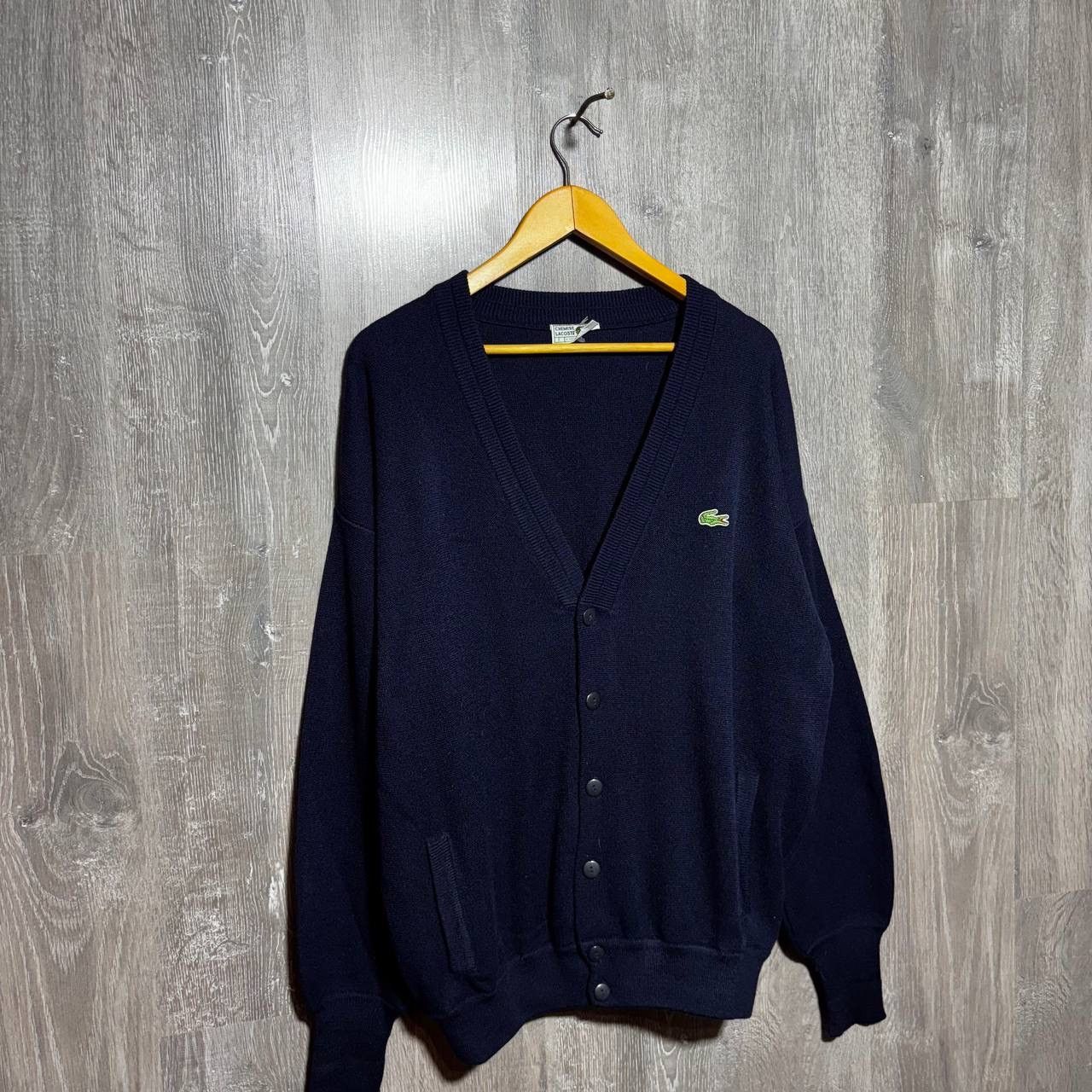 Lacoste Vintage Lacoste Wool Cardigan Knit Sweater Preppy Logo 🐊 Size US L / EU 52-54 / 3 - 3 Thumbnail