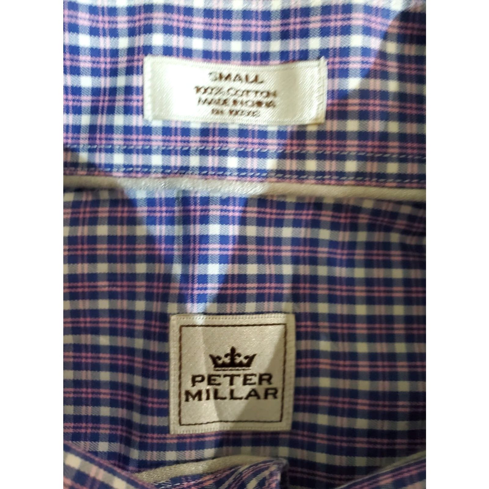 Peter Millar Peter Millar Signature Mens Sm Long Sleeve Button-up Shirt Plaid 100% Cotton Size US S / EU 44-46 / 1 - 4 Thumbnail