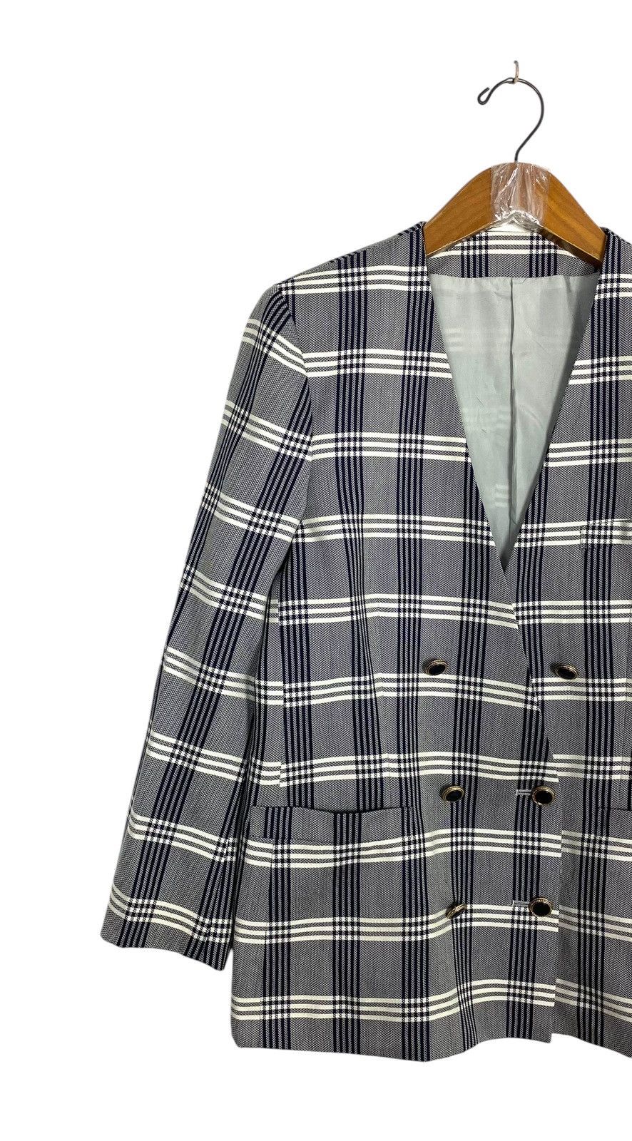 Burberry Rare‼️ Vintage Burberrys’ Double Breasted Tartan Silk Blazer Size M / US 6-8 / IT 42-44 - 2 Thumbnail