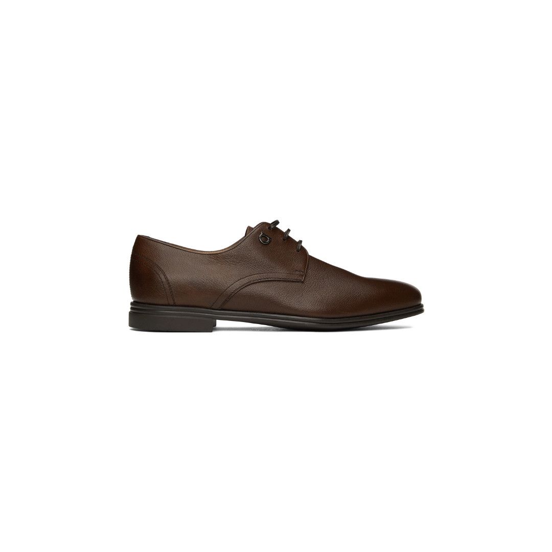 Salvatore Ferragamo o1s1rm1125 Spencer Derby Shoes in Dark Brown Size US 9 / EU 42 - 1 Thumbnail