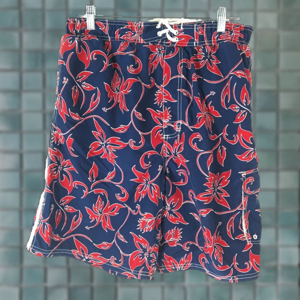 Vintage Mad Iguana Sportswear Mens Floral Board Swim Blue Trunks XL Col 100% Polyester Bottom Size US 36 / EU 52 - 1 Thumbnail