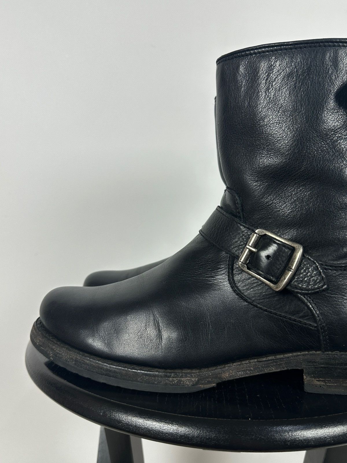 Frye Frye Veronica Black Leather Back Zip Buckle Harness Boots Size US 8.5 / IT 38.5 - 14 Thumbnail