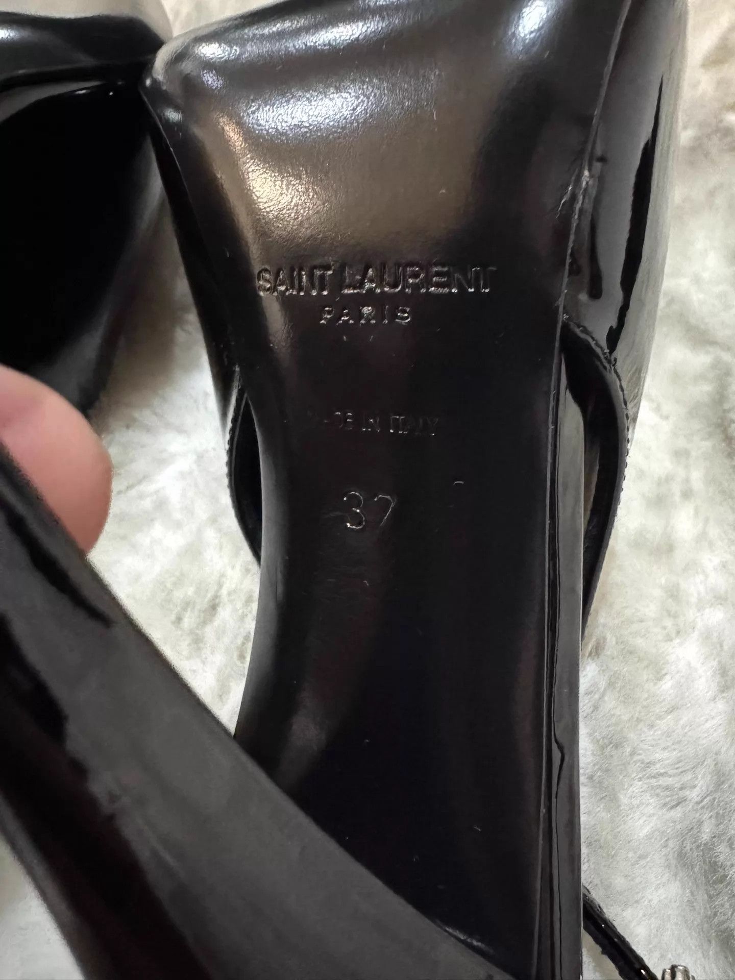 Saint Laurent Paris SLP New Diamond-Encrusted Patent Pointed-Toe Heels 37 Size US 6.5 / IT 36.5 - 7 Thumbnail