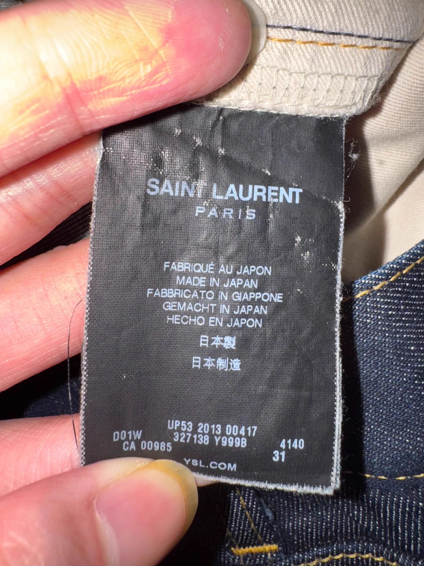 Saint Laurent Paris SLP 13FW Deep Blue Selvedge Raw Denim Jeans Size US 31 - 7 Thumbnail