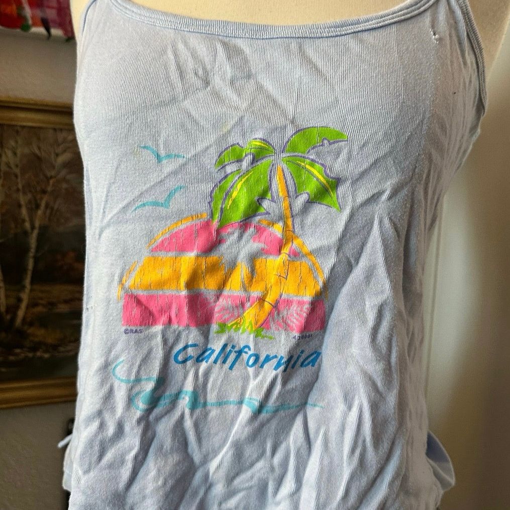 Other bay beauty california graphic blue tank top Size XL / US 12-14 / IT 48-50 - 2 Thumbnail